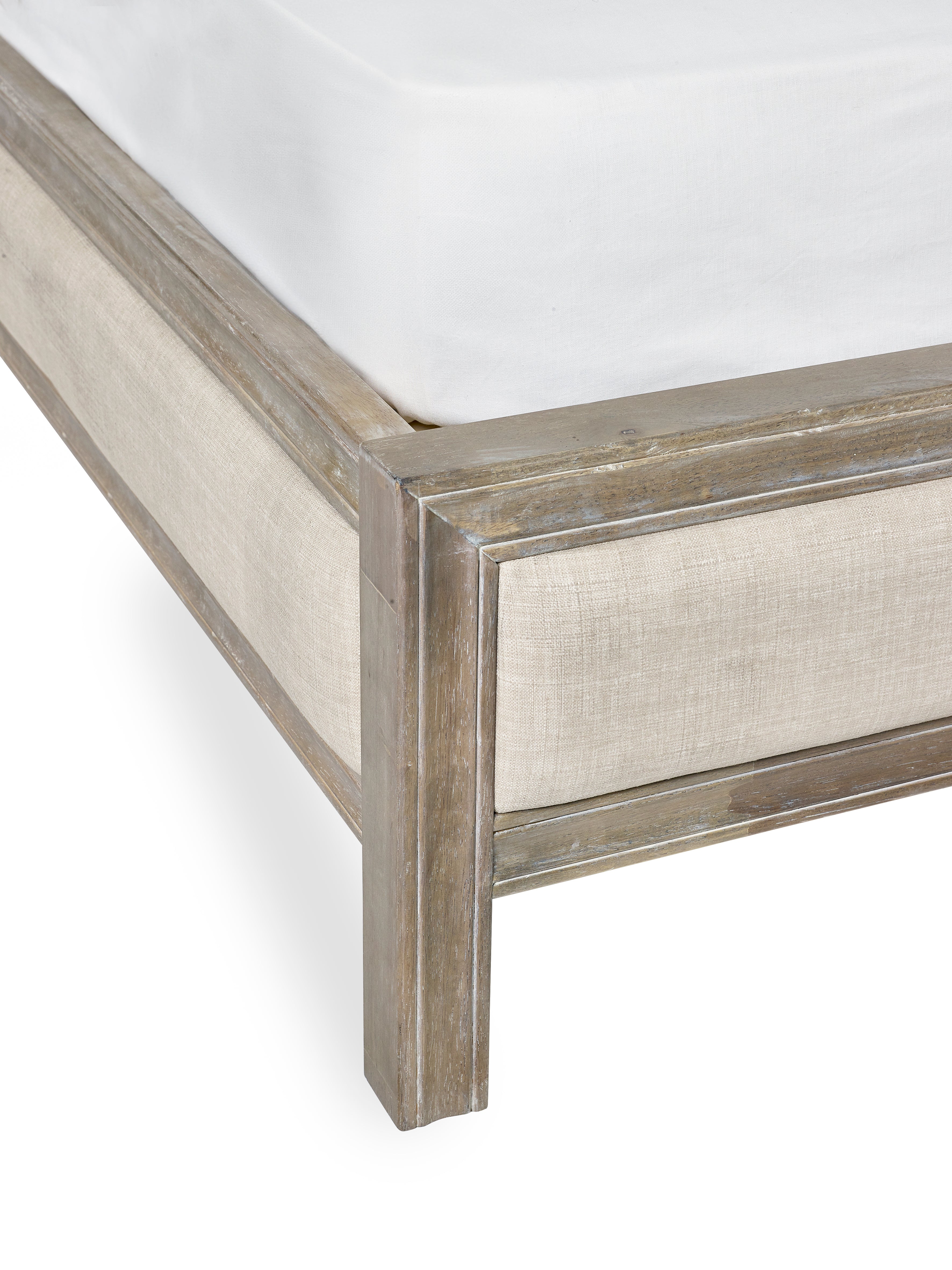 Weston Ivory Upholstered King Size Bed