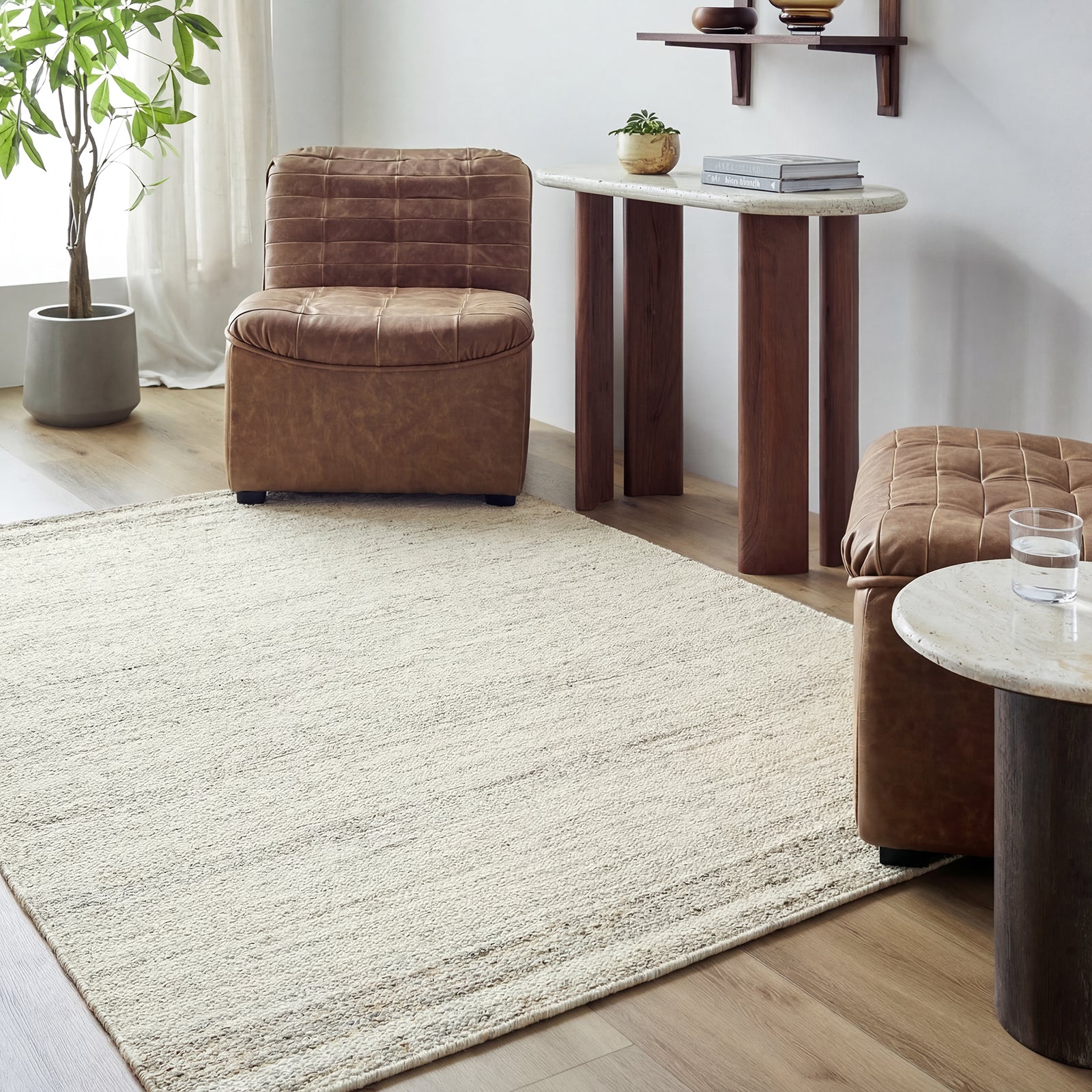Derby Cottage Wool Cottage Grey & Ivory Rug 152x229cm - room setting