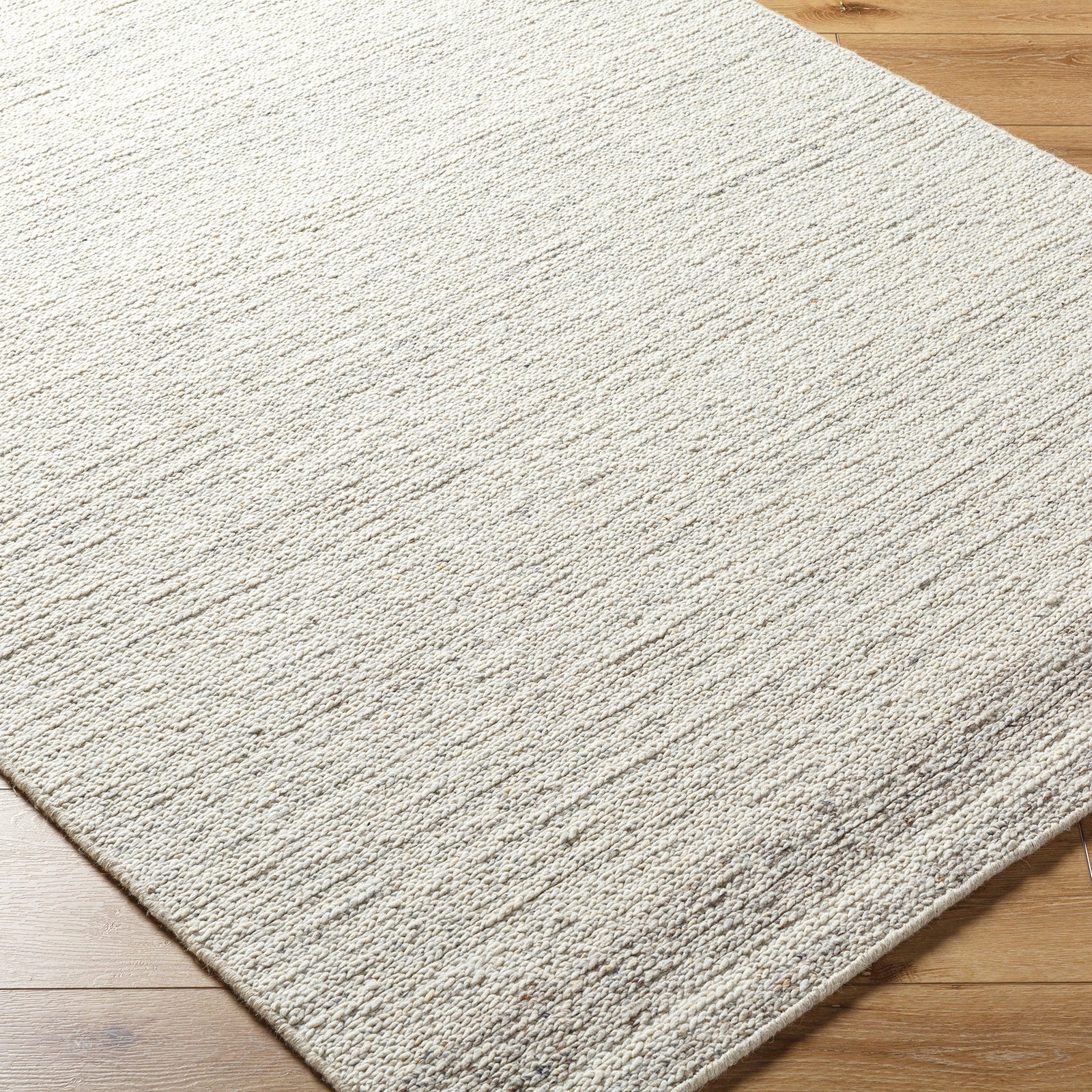 Derby Cottage Wool Cottage Grey & Ivory Rug 152x229cm - corner detail