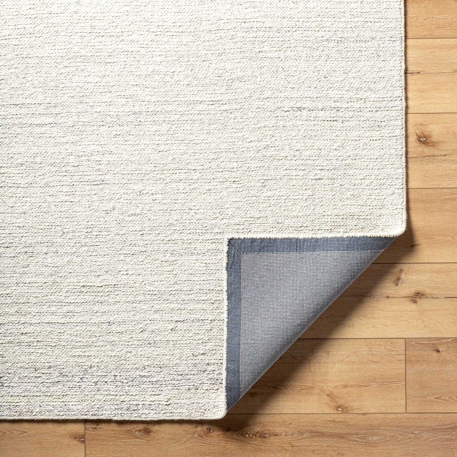 Derby Cottage Wool Cottage Grey & Ivory Rug 152x229cm - folded detail
