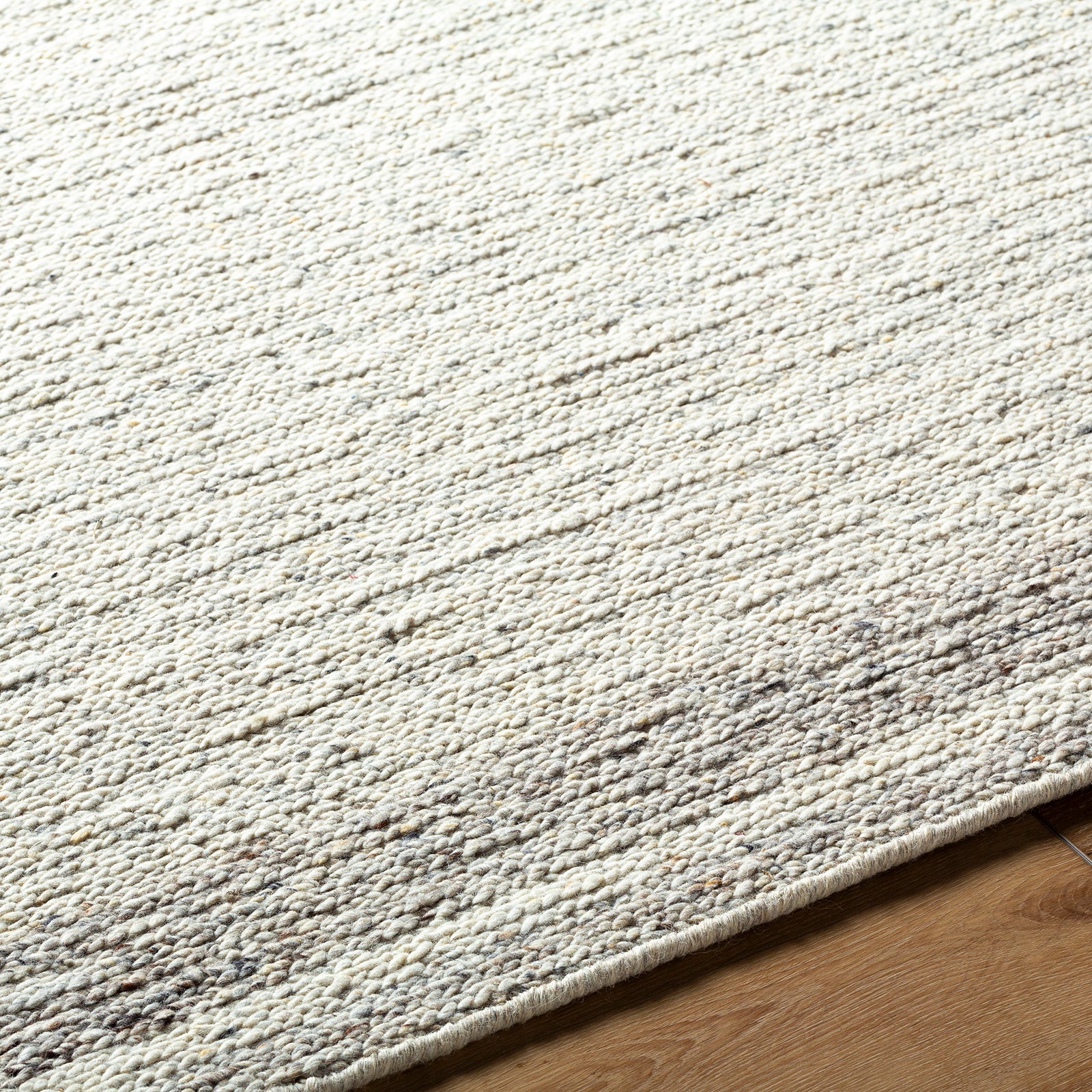 Derby Cottage Wool Cottage Grey & Ivory Rug 152x229cm - texture detail