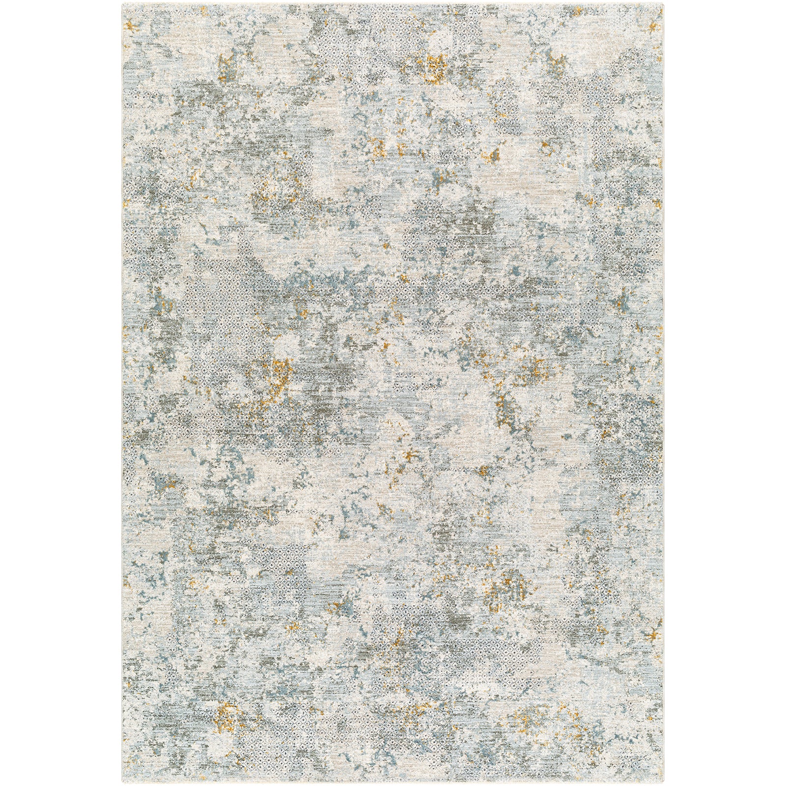 Dresden Vintage Traditional Boho Fringe Grey & Dusty Sage Polyester Rug 152x225cm - product image