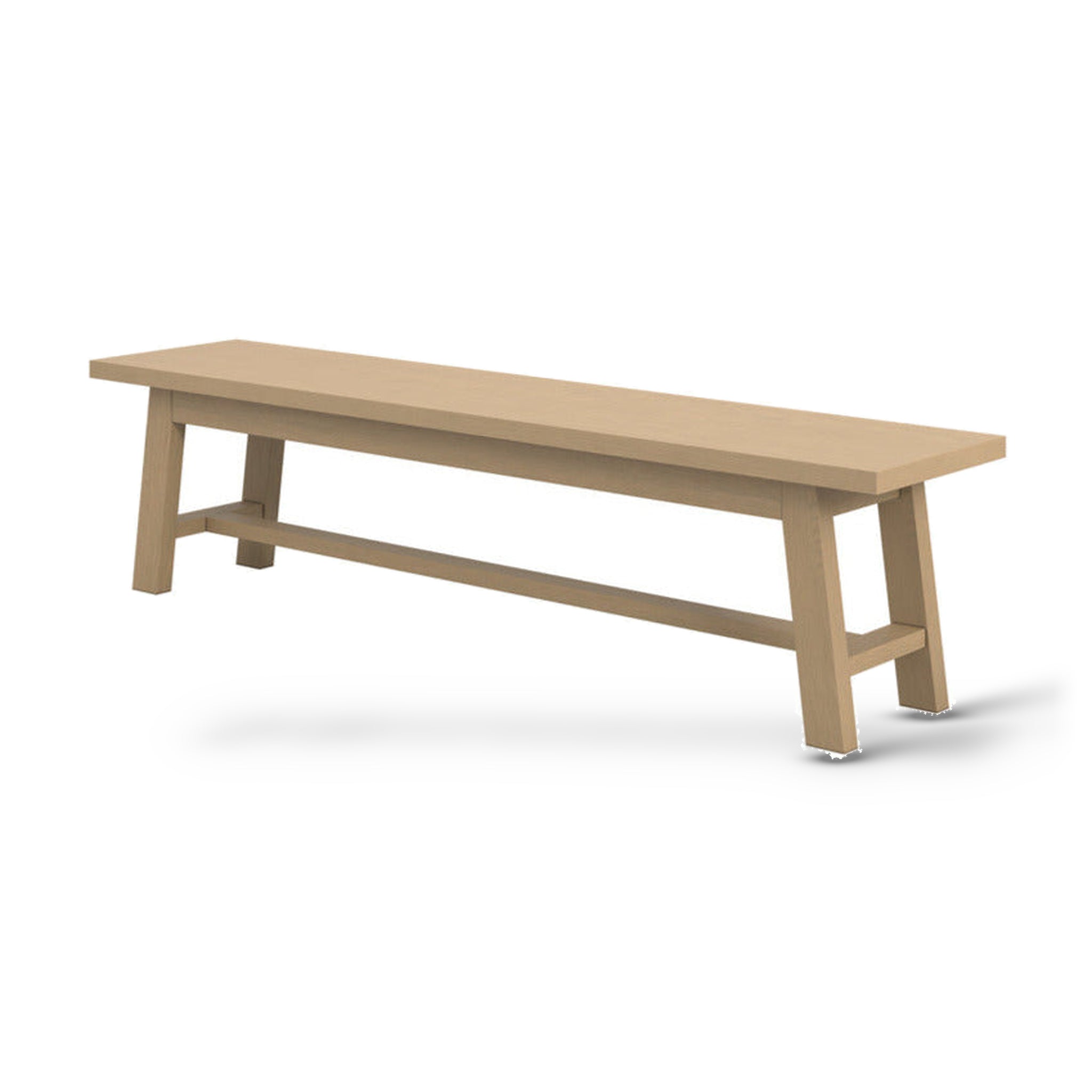 Drift Latte Wood Bench | 4 Seater