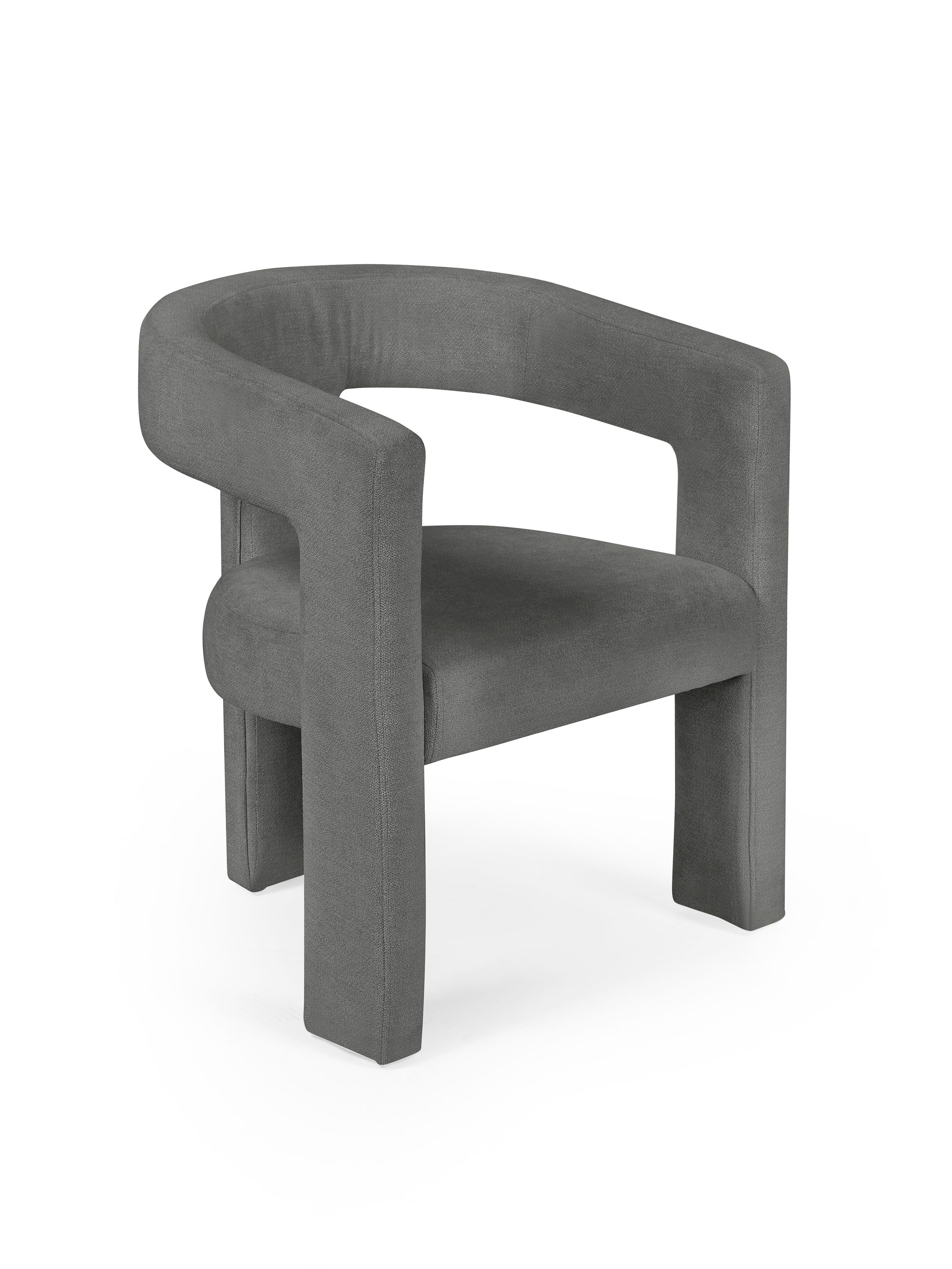 Marnie Grey Chenille Tripod Dining Chair