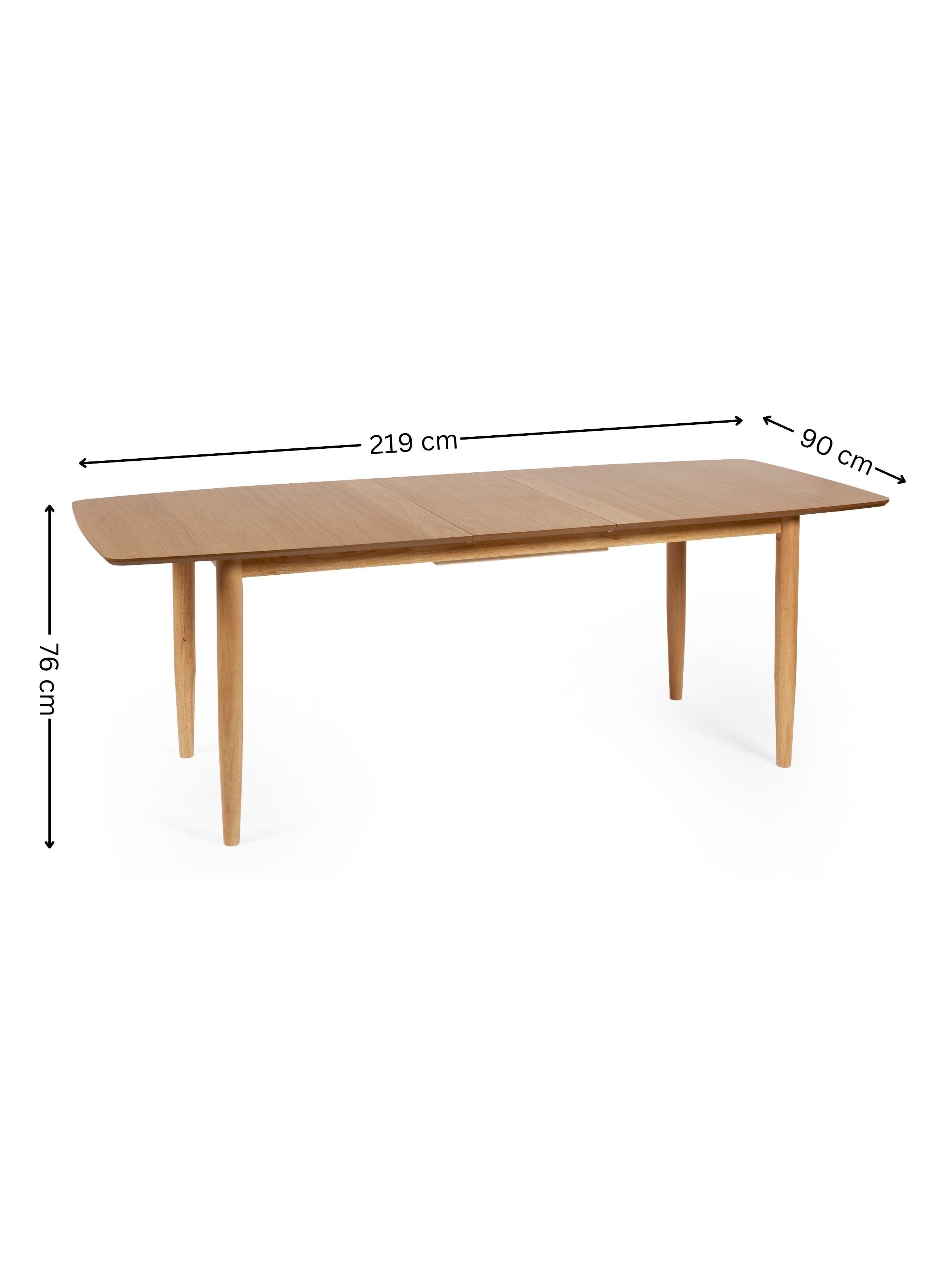 Livingston Natural Oak Wood Extending Dining Table | 4-6 Seater