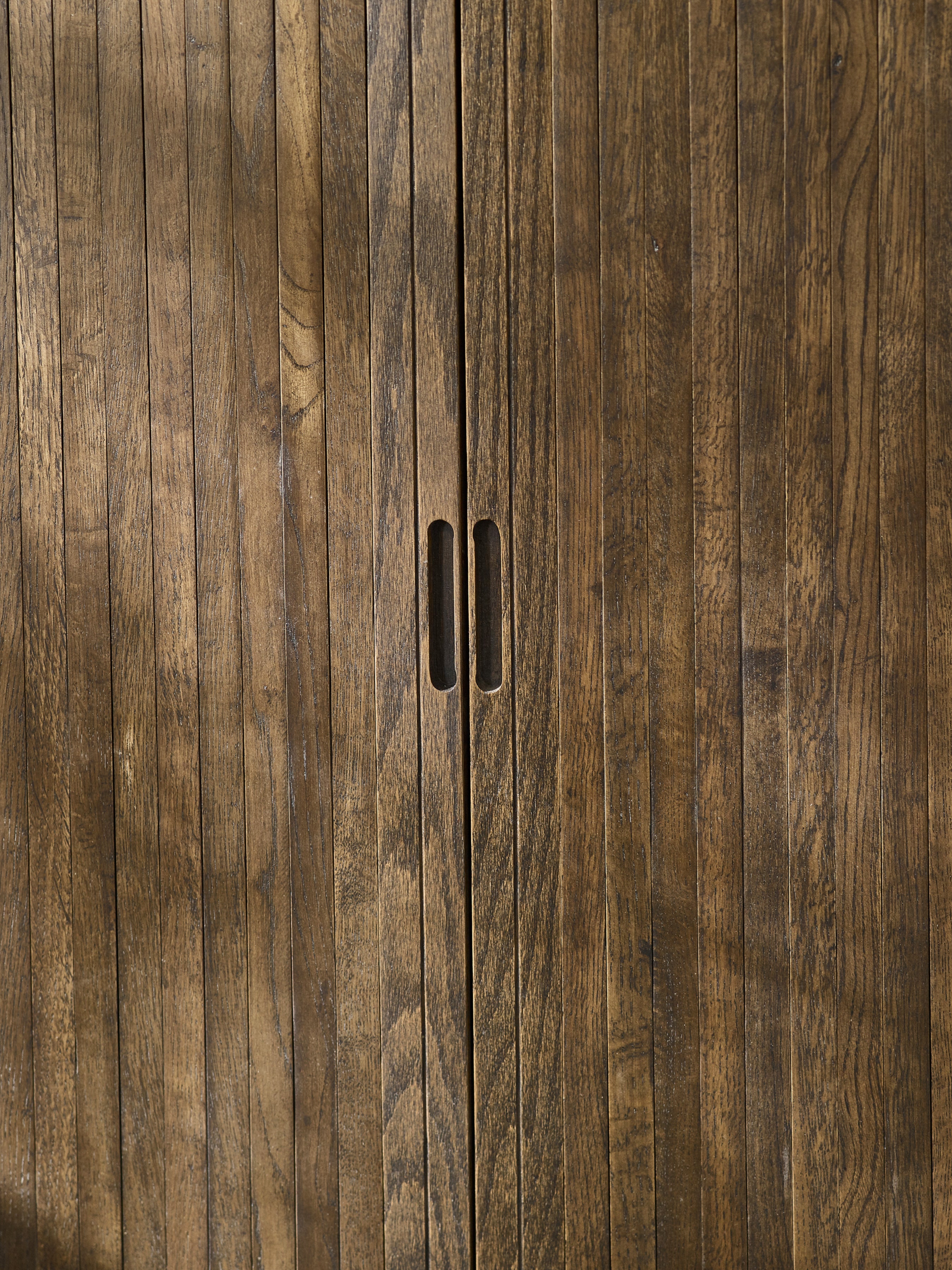 Pedra Dark Oak Wood Slatted Sideboard