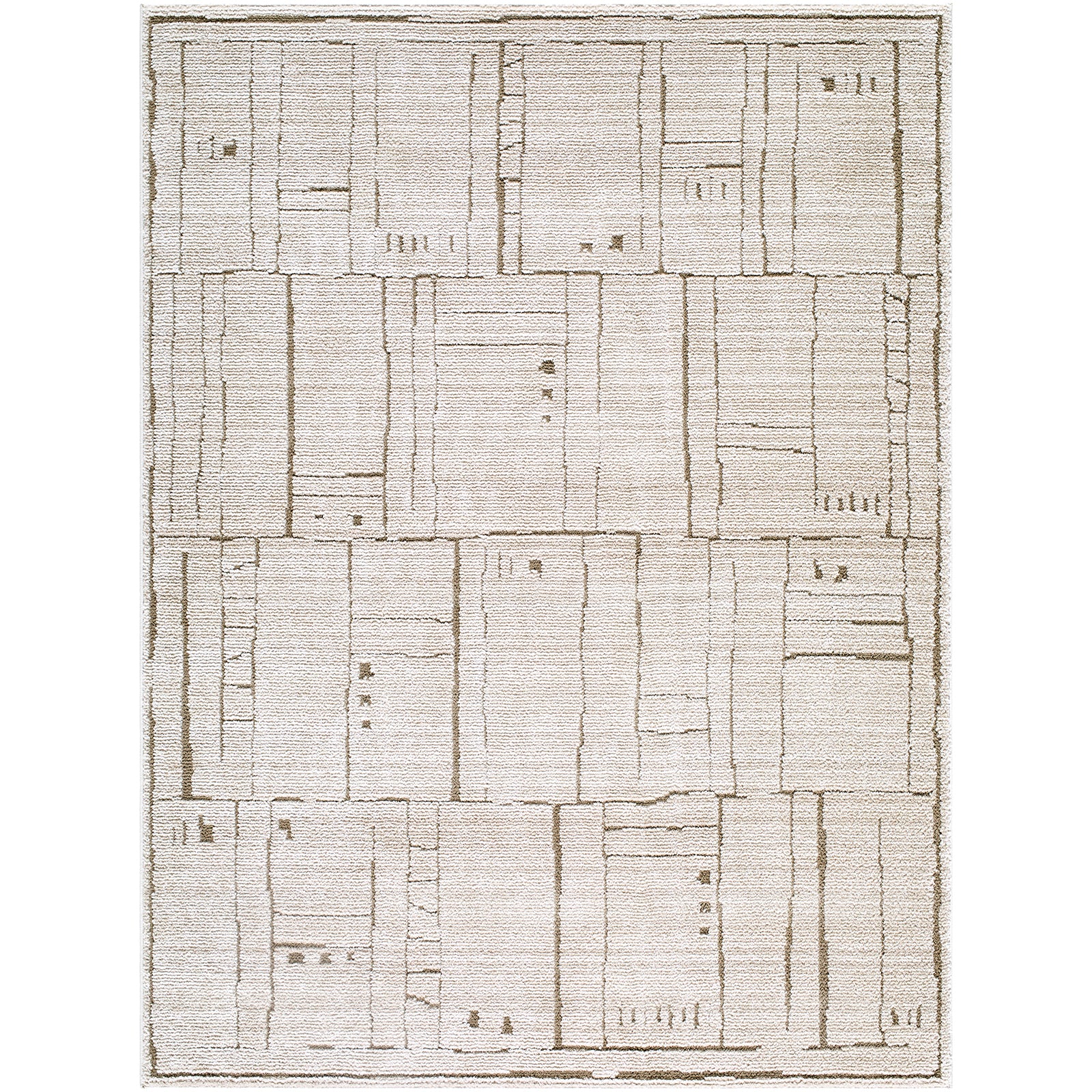 Alba Modern Graphic Brown & Taupe Polypropylene & Polyester Rug 160x213cm - product image