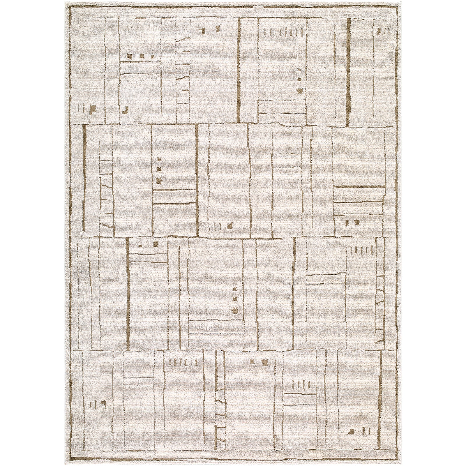 Alba Modern Graphic Brown & Taupe Polypropylene & Polyester Rug 200x275cm - product image