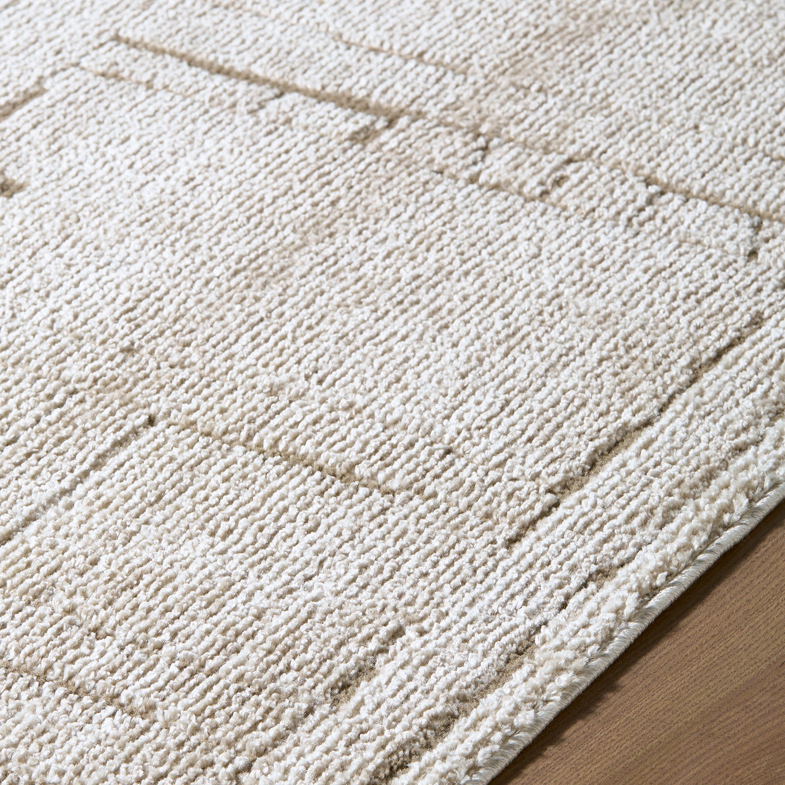 Alba Modern Graphic Brown & Taupe Polypropylene & Polyester Rug 160x213cm - texture detail