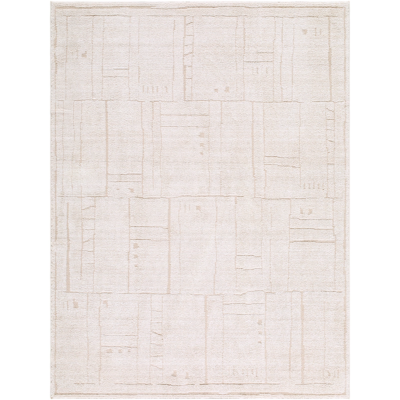 Alba Modern Graphic Ivory & Taupe Polypropylene & Polyester Rug 160x213cm - product image