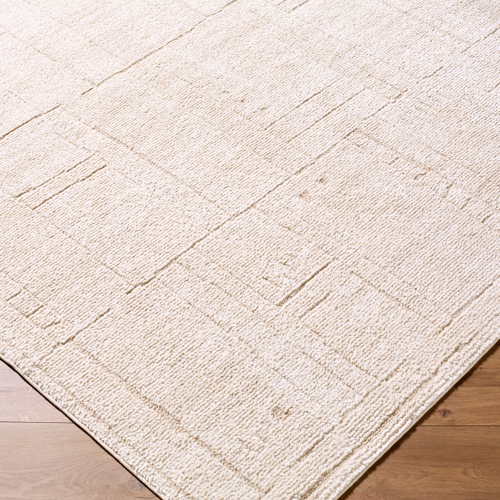 Alba Modern Graphic Ivory & Taupe Polypropylene & Polyester Rug 160x213cm - corner detail