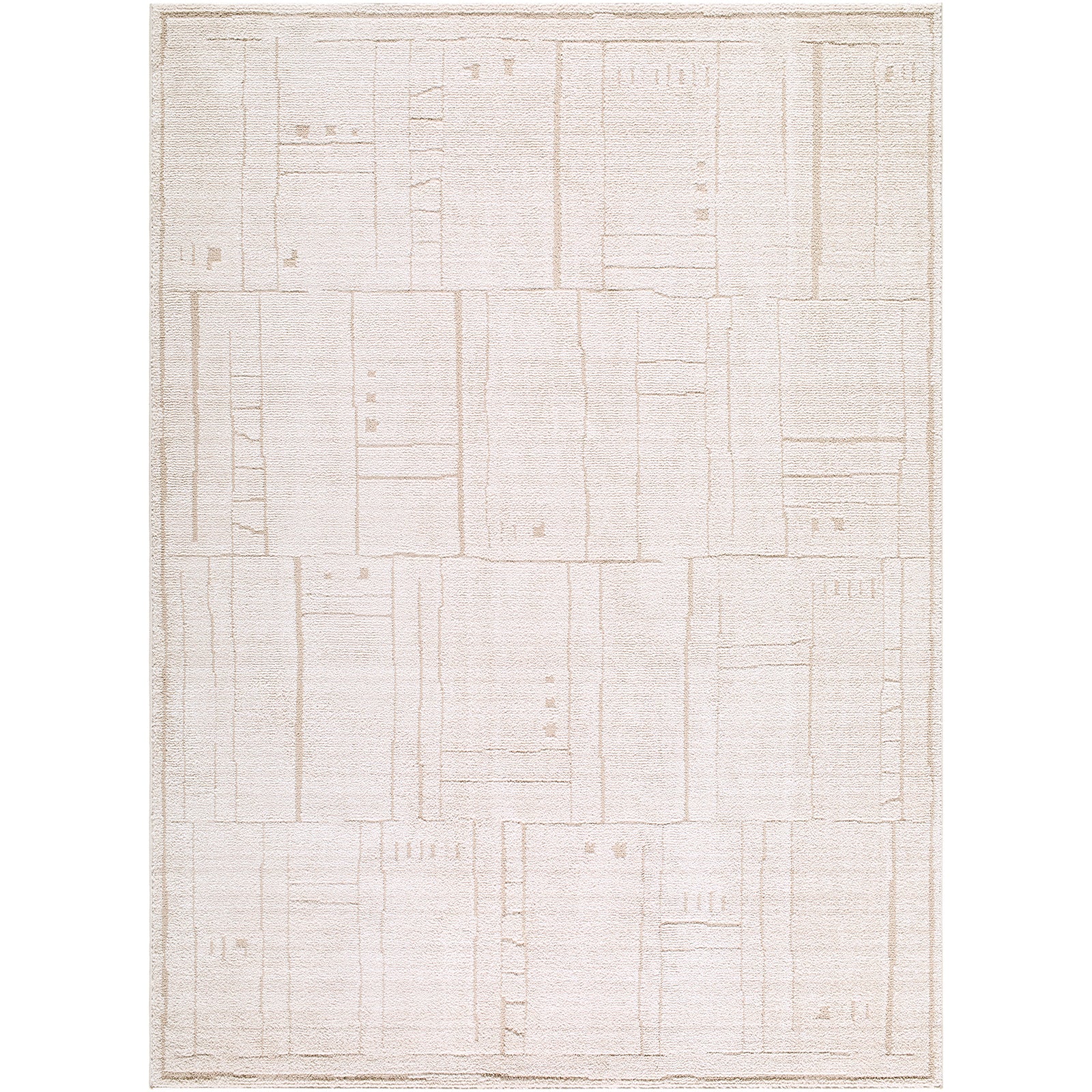 Alba Modern Graphic Ivory & Taupe Polypropylene & Polyester Rug 200x275cm - product image
