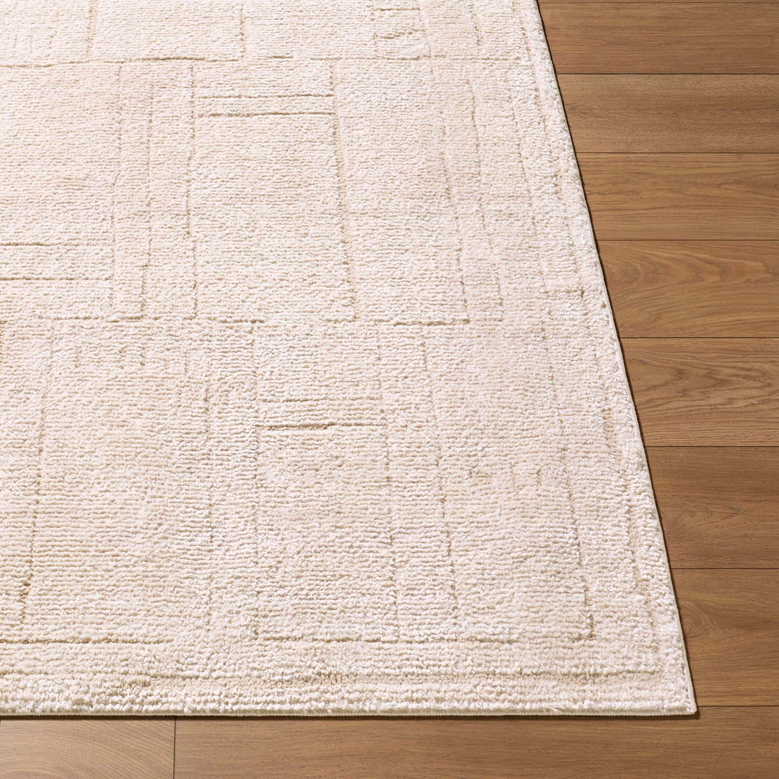 Alba Modern Graphic Ivory & Taupe Polypropylene & Polyester Rug 160x213cm - front view