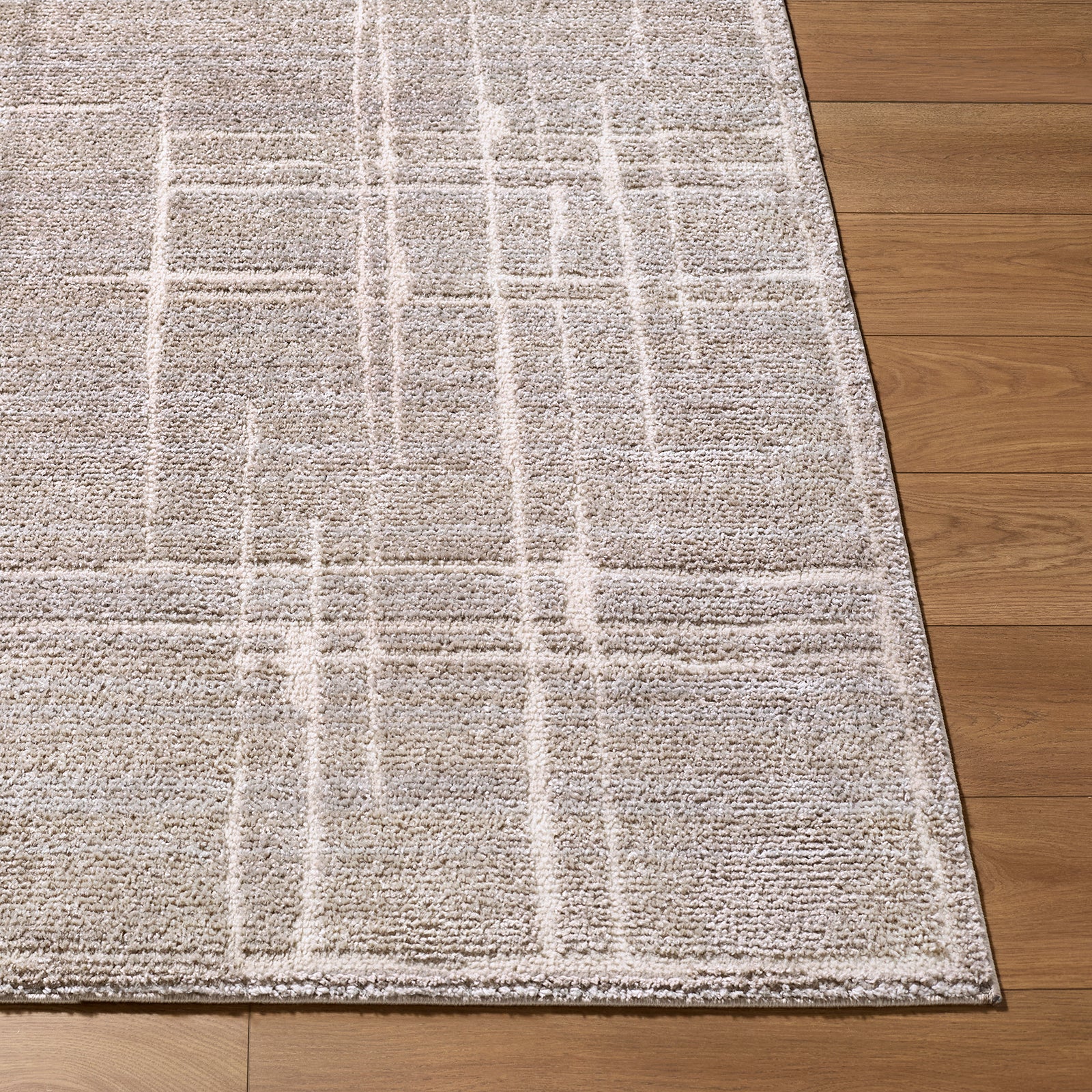 Alba Modern Graphic Taupe & Medium Brown Polypropylene & Polyester Rug 160x213cm - front view