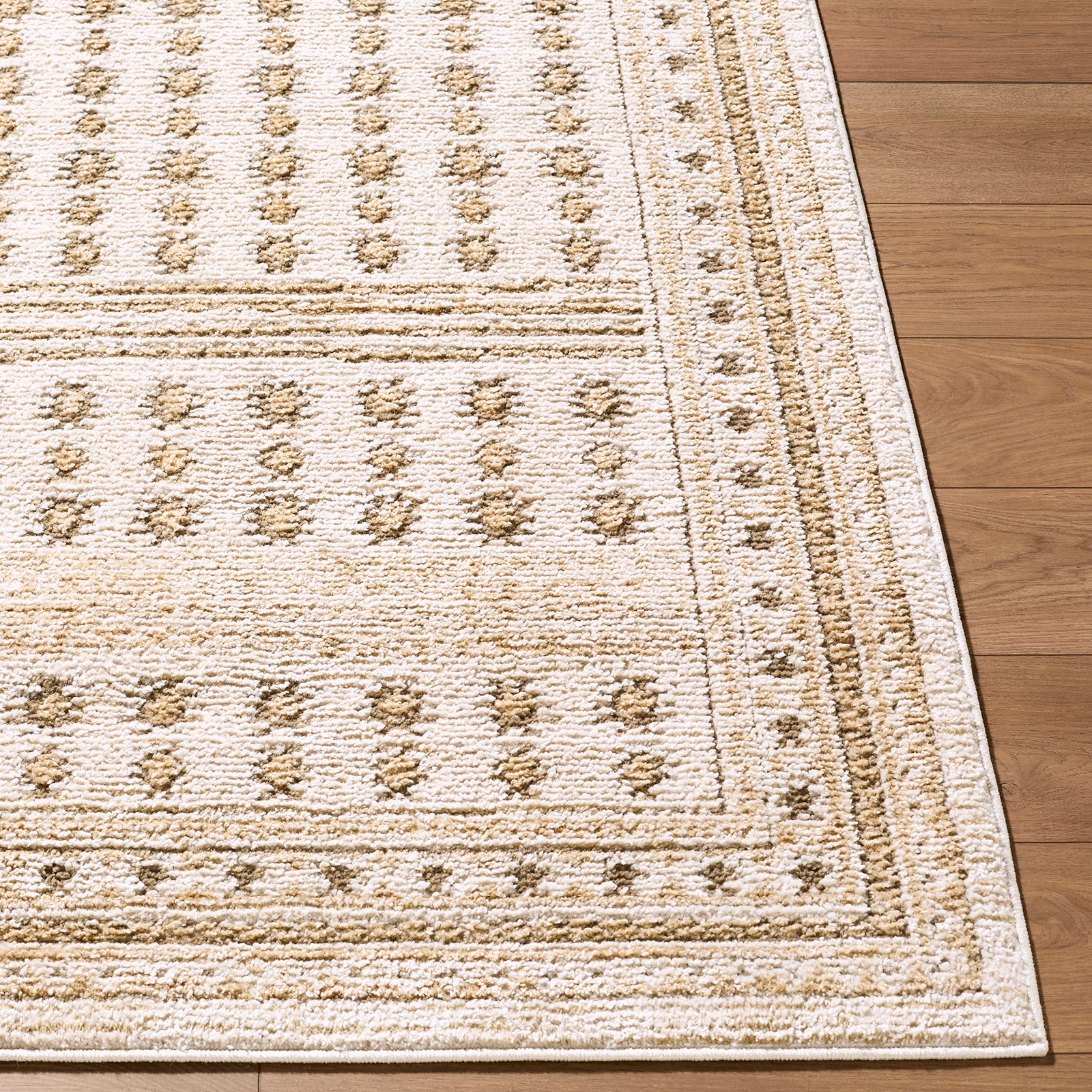Alba Global Graphic Ivory & Light Olive Polypropylene & Polyester Rug 160x213cm - front view