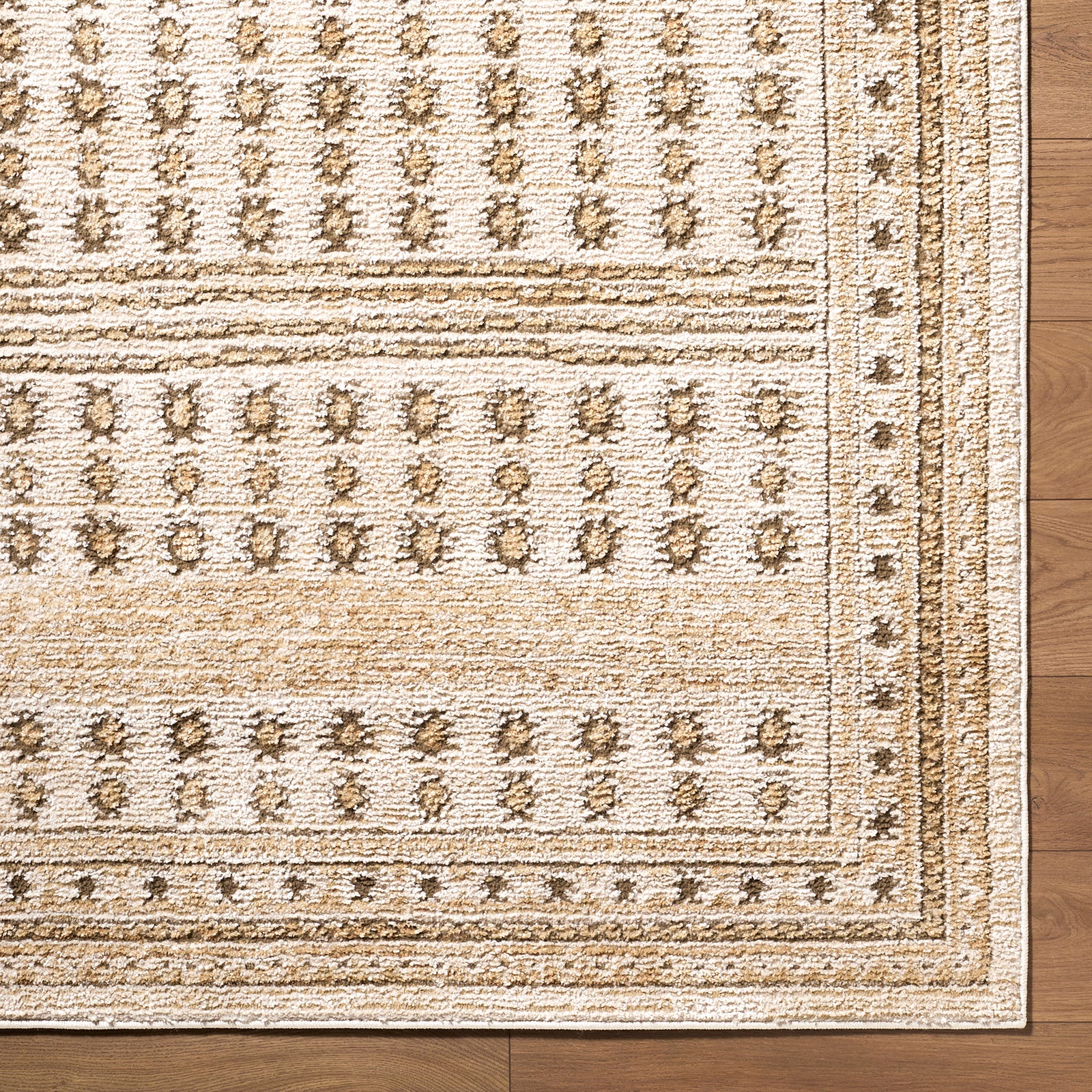 Alba Global Graphic Ivory & Light Olive Polypropylene & Polyester Rug 160x213cm - reverse roll detail