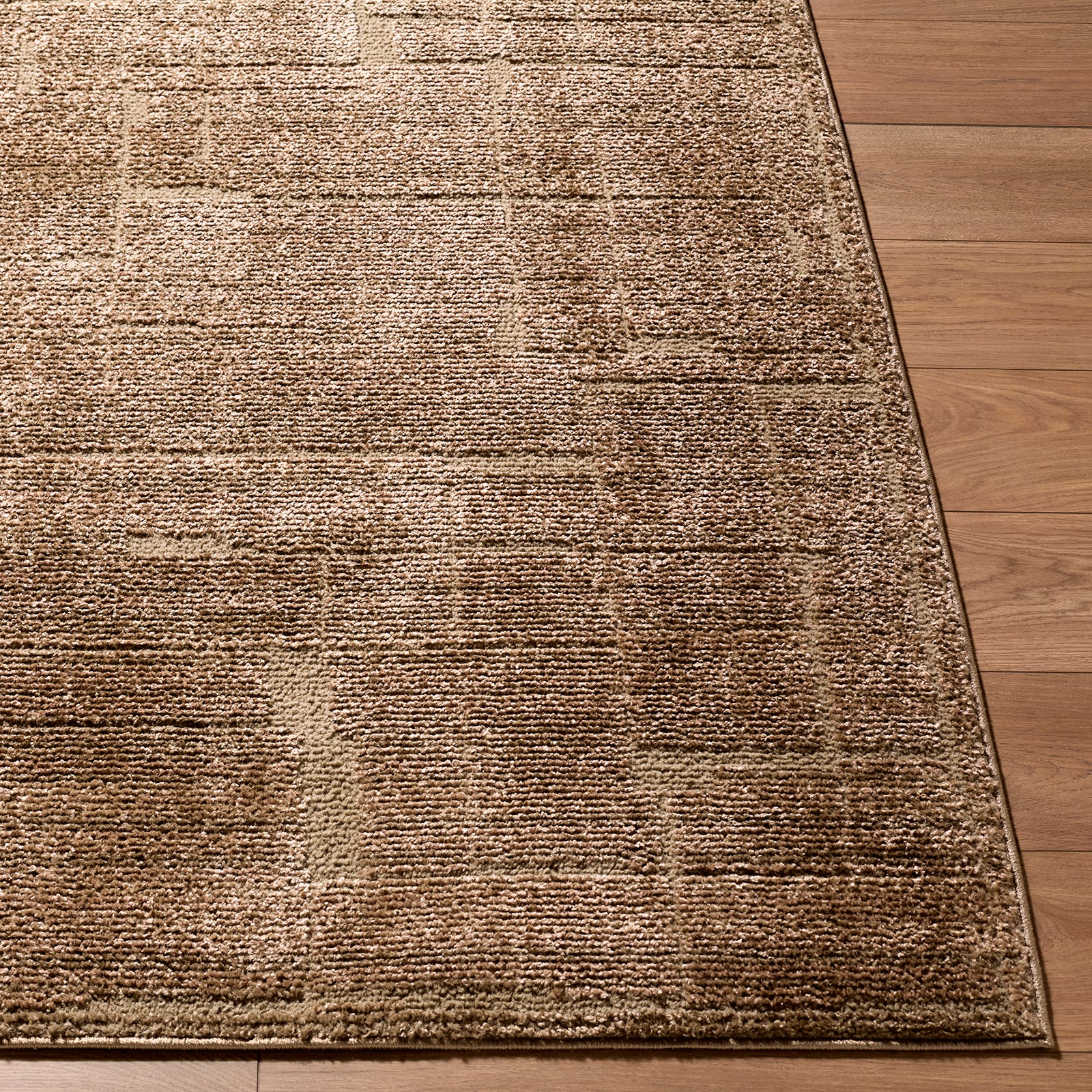 Alba Modern Graphic Brown & Dark Brown Polypropylene & Polyester Rug 160x213cm - front view