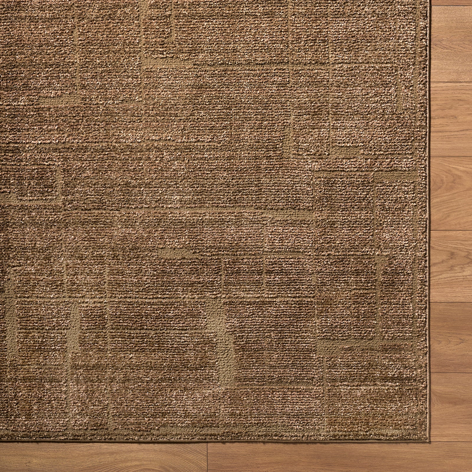 Alba Modern Graphic Brown & Dark Brown Polypropylene & Polyester Rug 160x213cm - reverse roll detail
