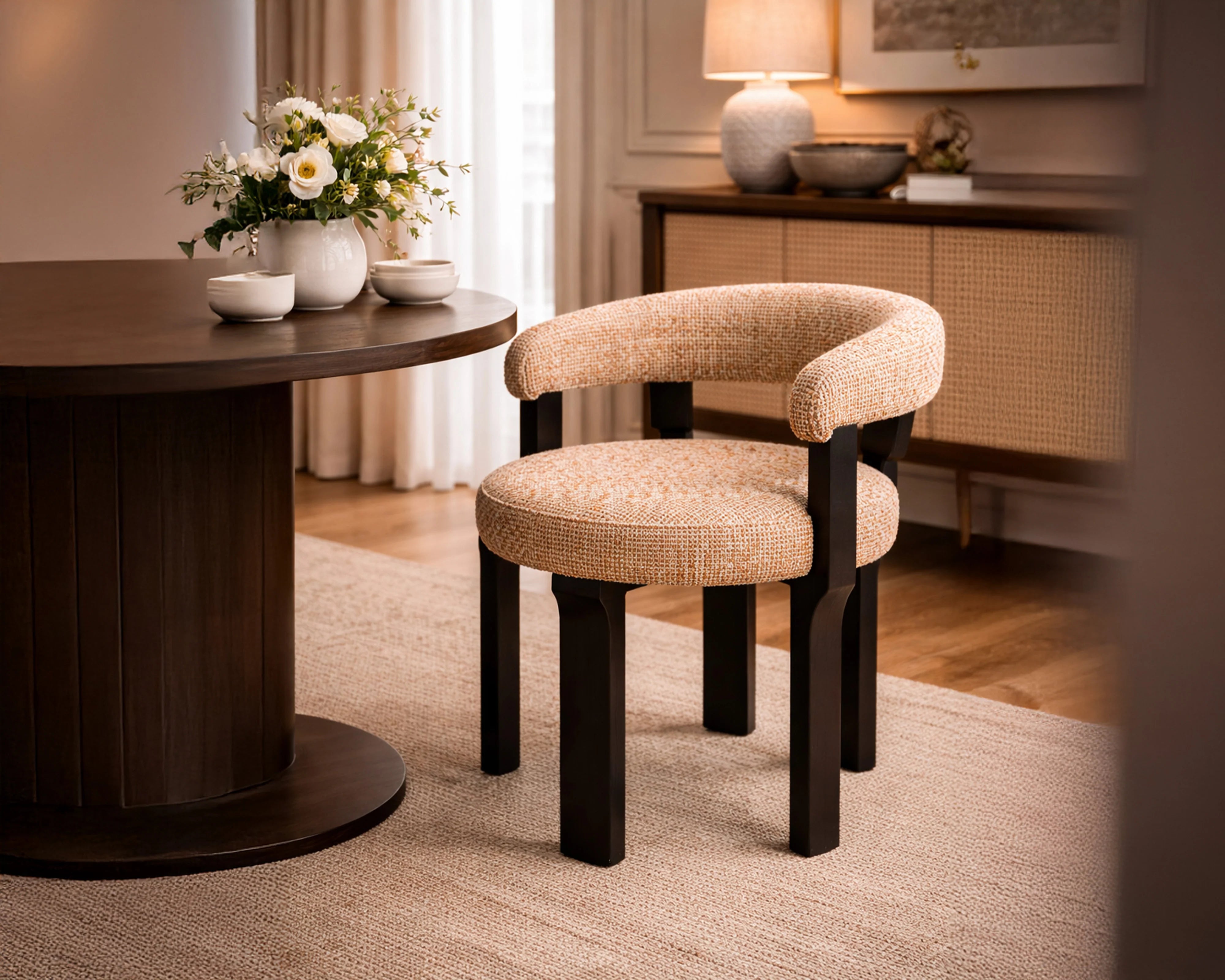 Elba Dexter Sparkle Citrus Linen Look Dining Chair