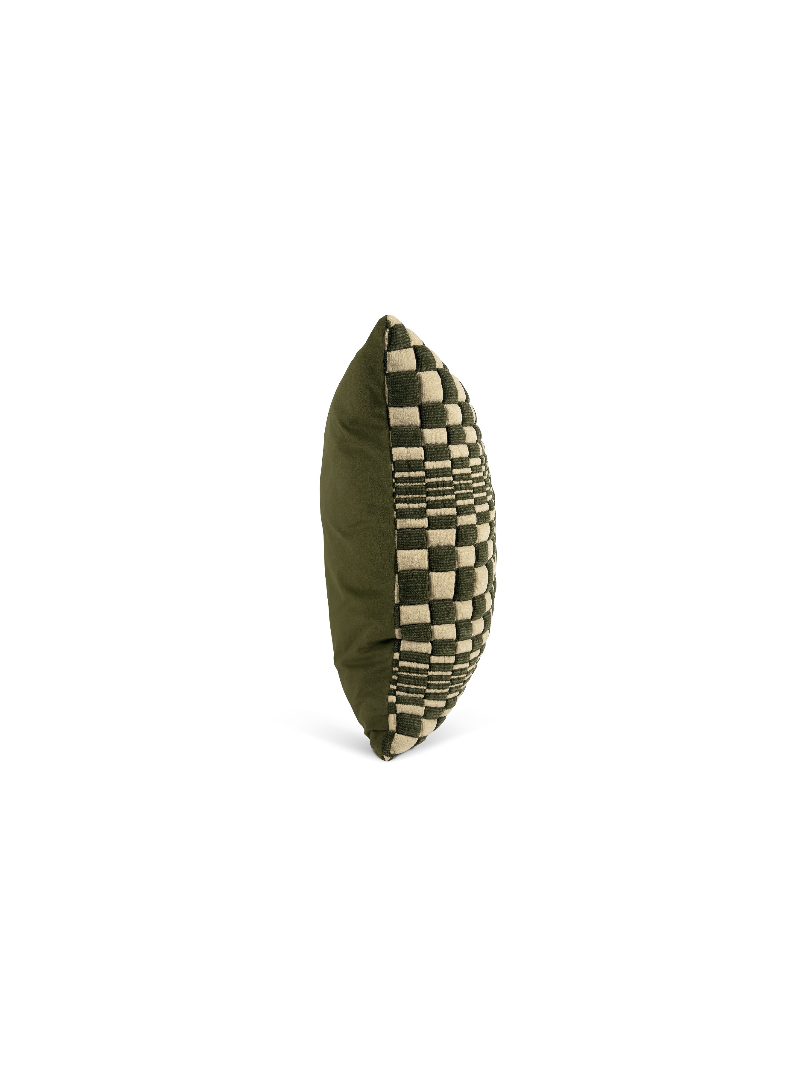 Set of 2 Pasha Green Square Cushions 45x45cm - side angle