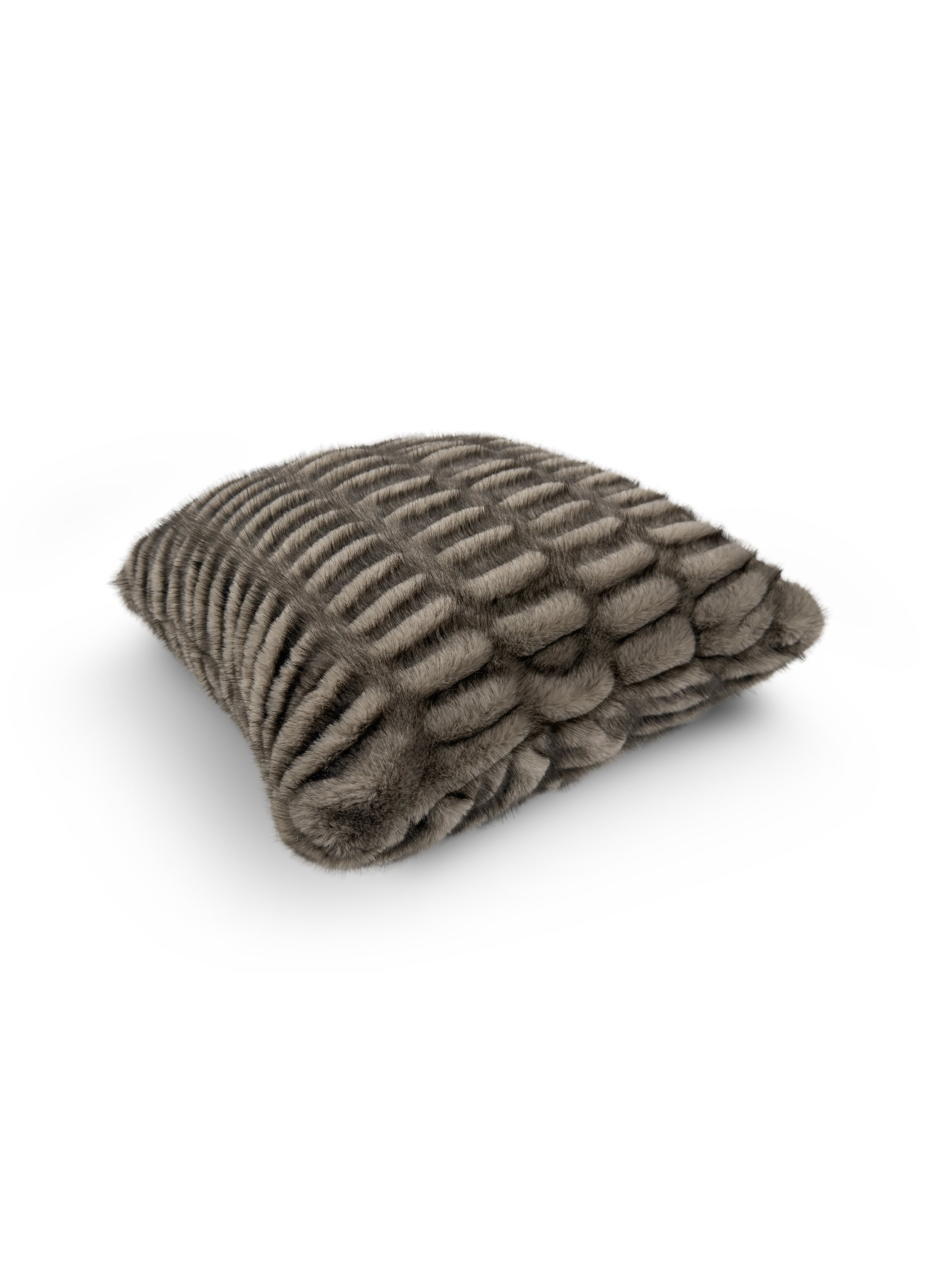 Set of 2 Fur Ridge Coco Square Cushions 45x45cm - topside angle