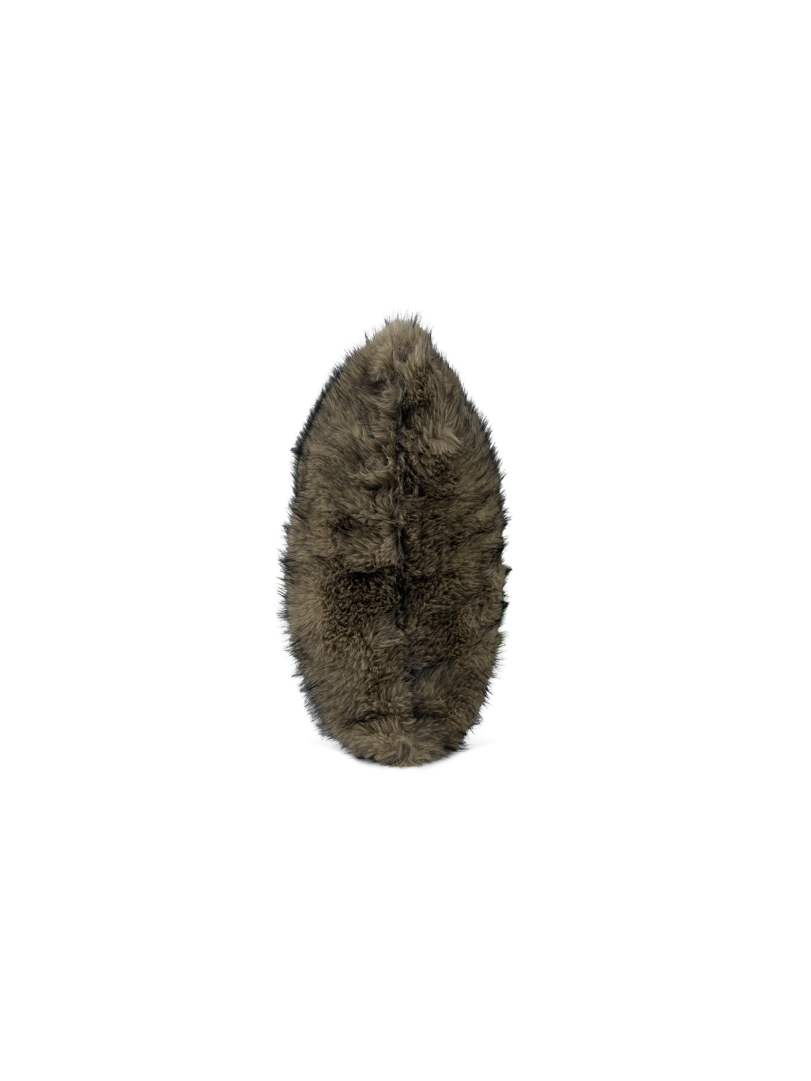 Set of 2 Lux Fur Tip Dye Mocha Square Cushions 45x45cm - side angle