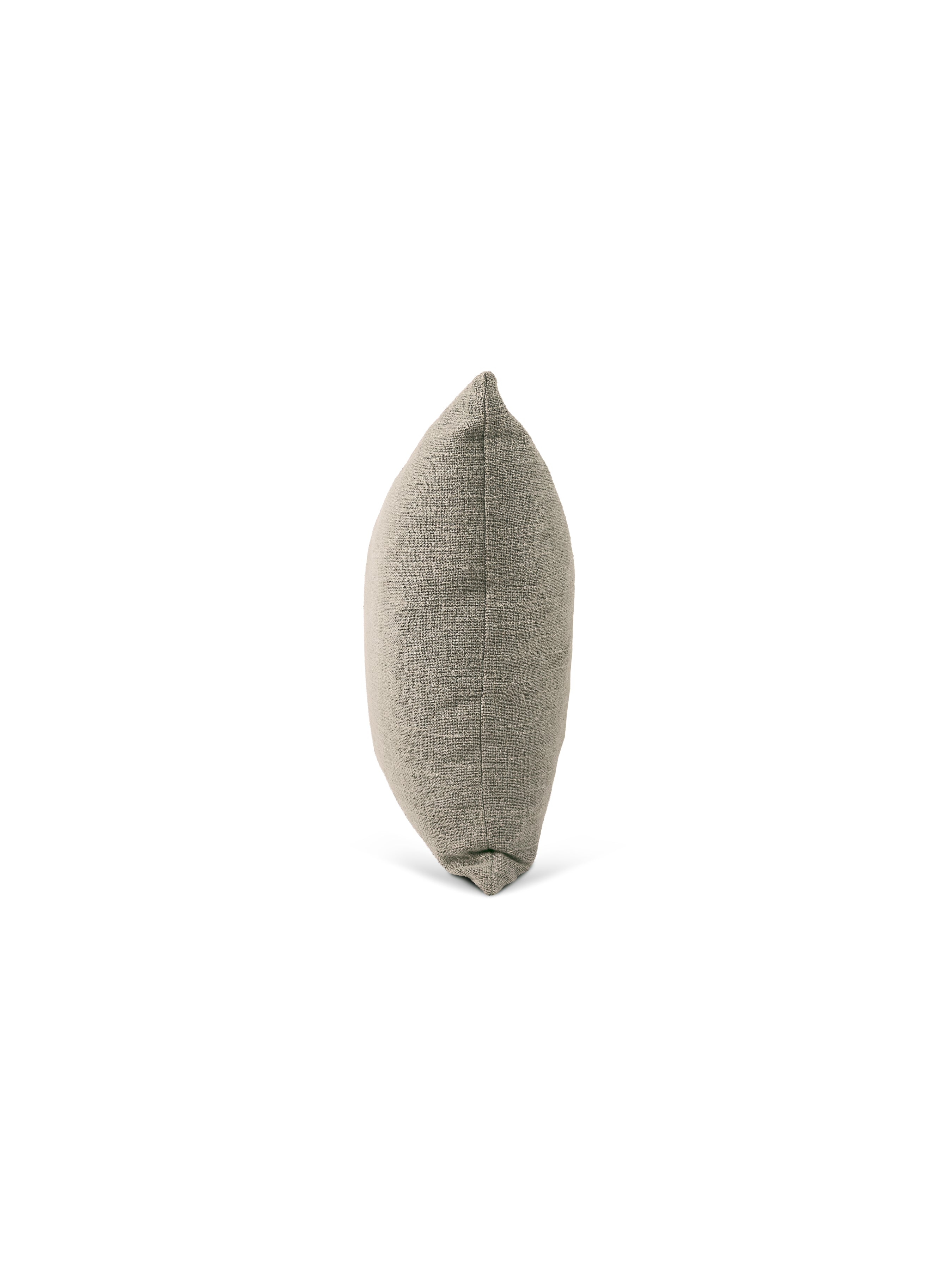 Set of 2 Panel Patch Grey Square Cushions 43x43cm - side angle