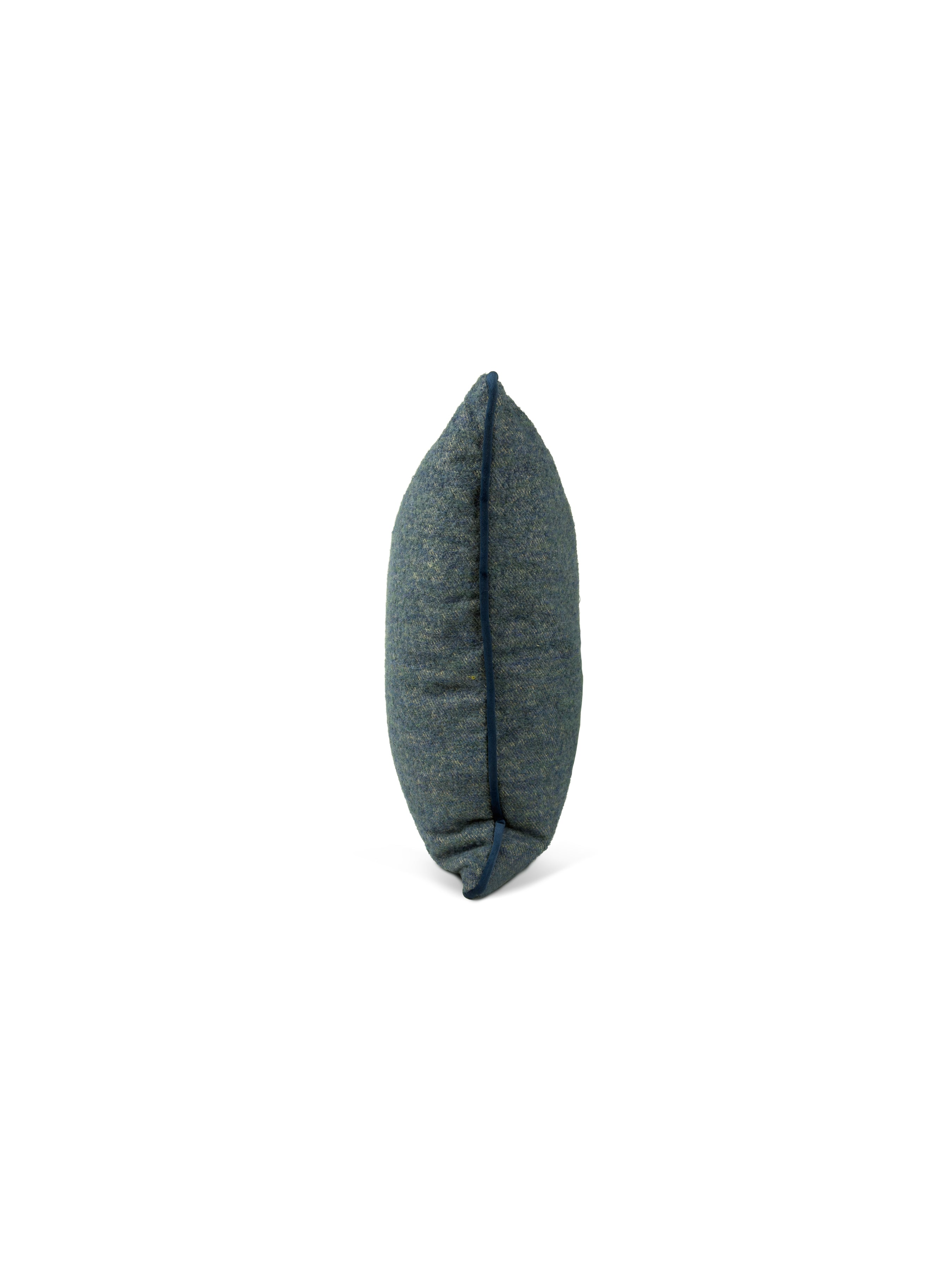 Set of 2 Wool Touch Denim Square Cushions 50x50cm - side angle
