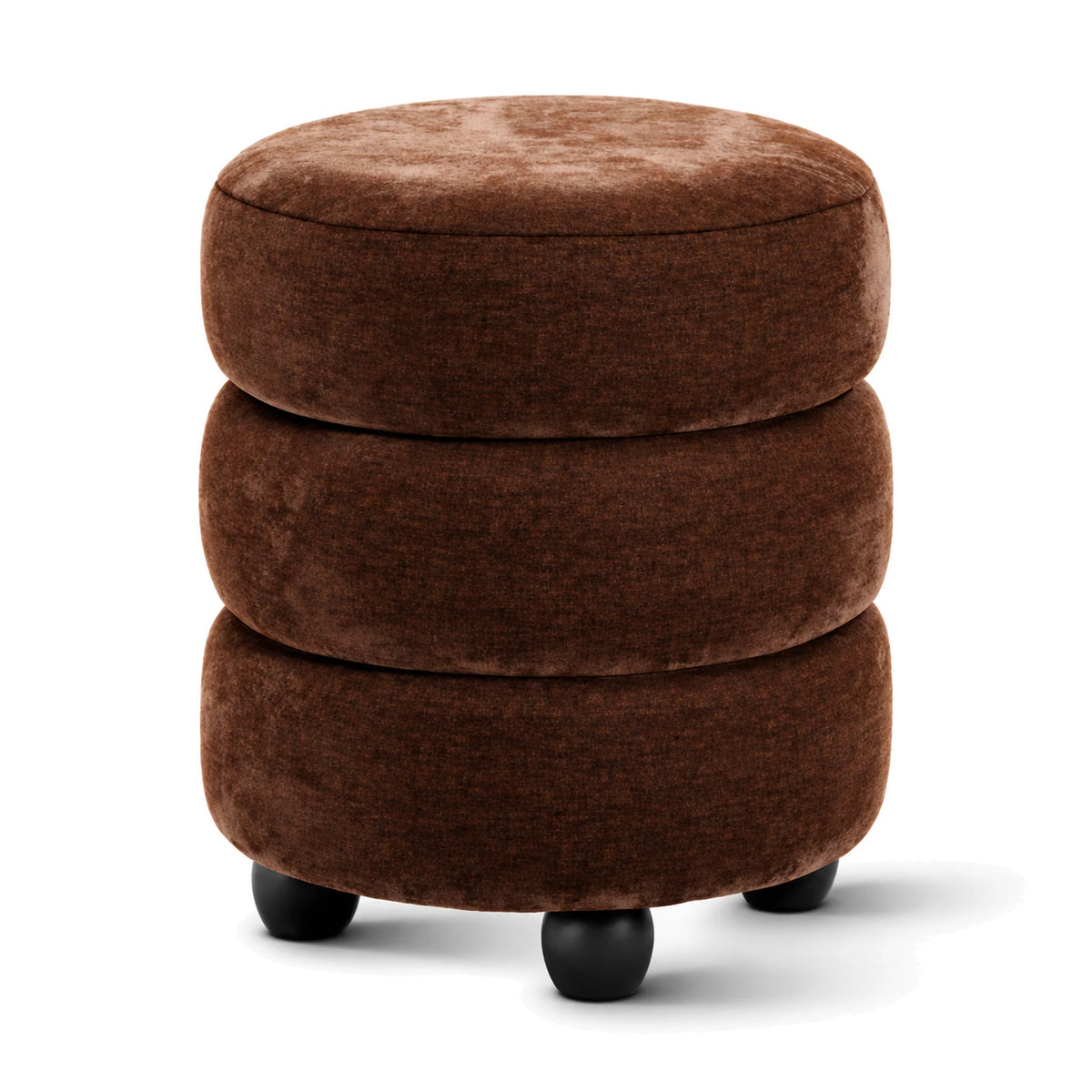 Emi Brandy Brown Chenille Pouffe