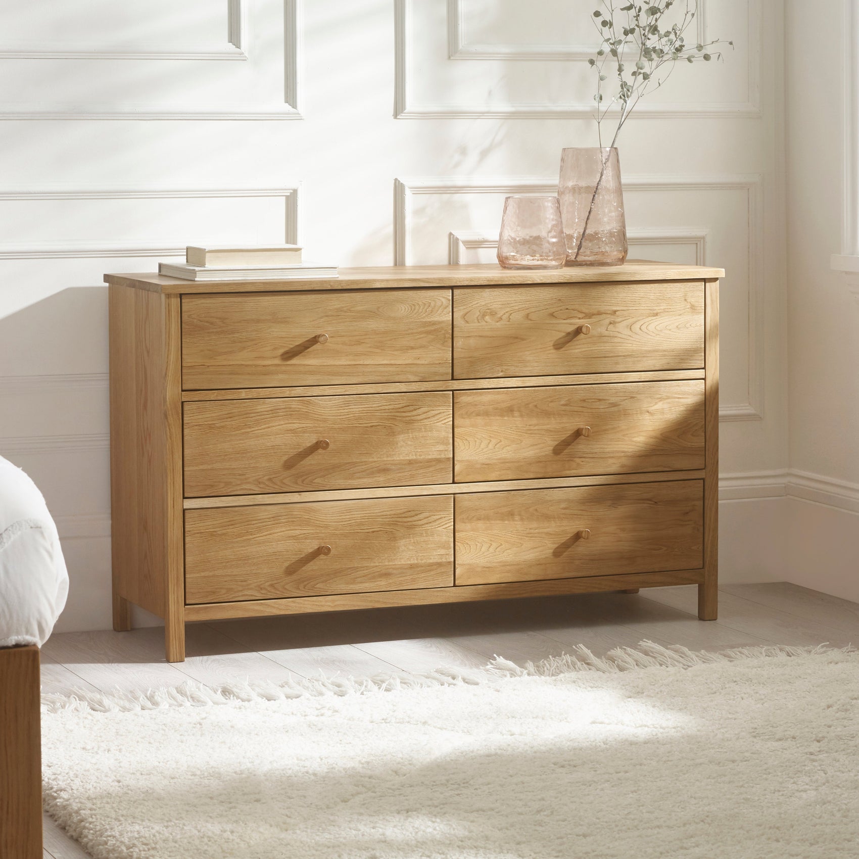 Osborne Solid Oak Wood Chest of Drawers | 6 Drawers