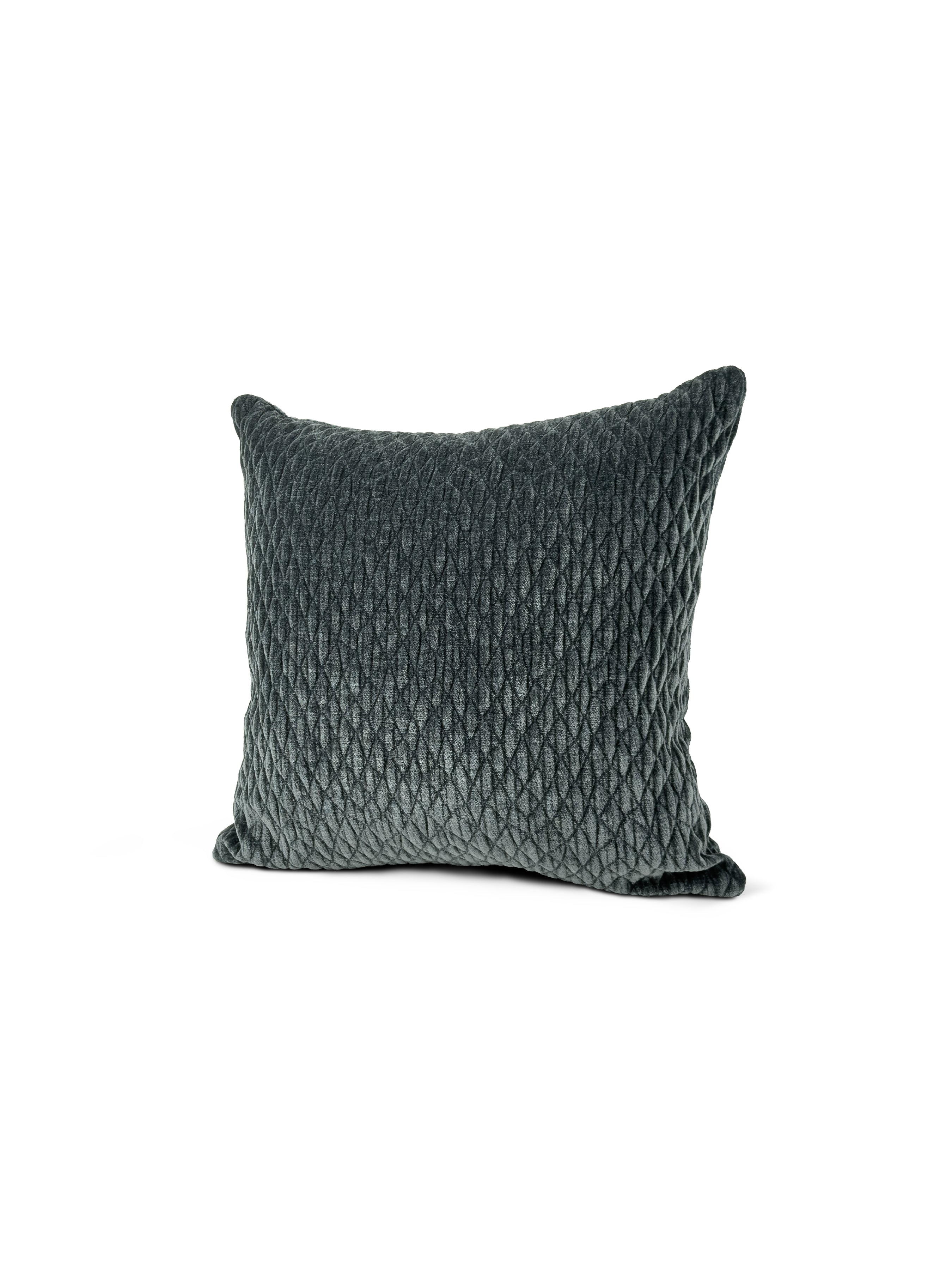 Set of 2 Extreme Lounging Quilted Chenille Petrol Blue Cushions 45 x 45cm - individual cushion front view