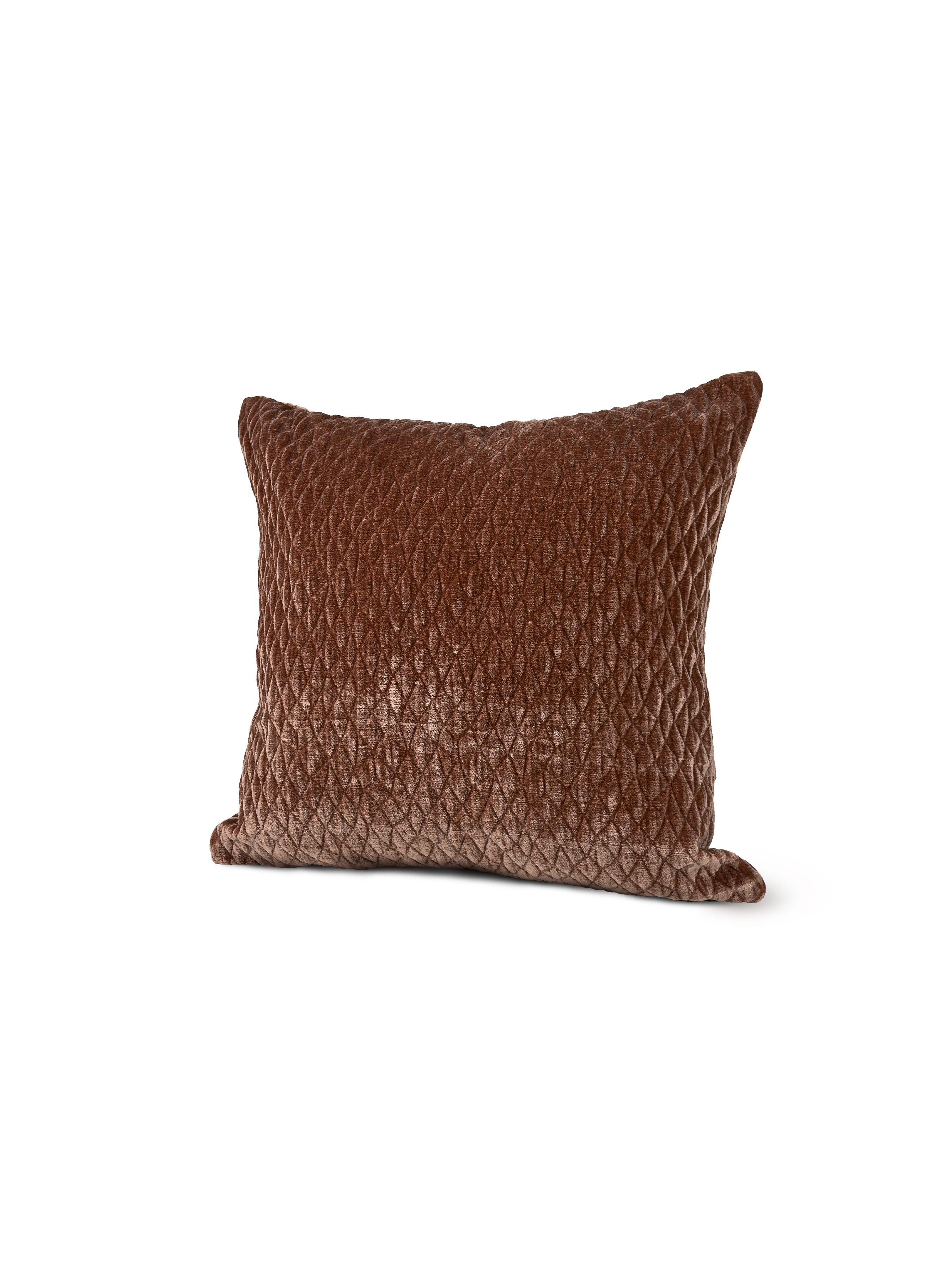 Set of 2 Extreme Lounging Quilted Chenille Blush Cushions 45 x 45cm - individual cushion front view