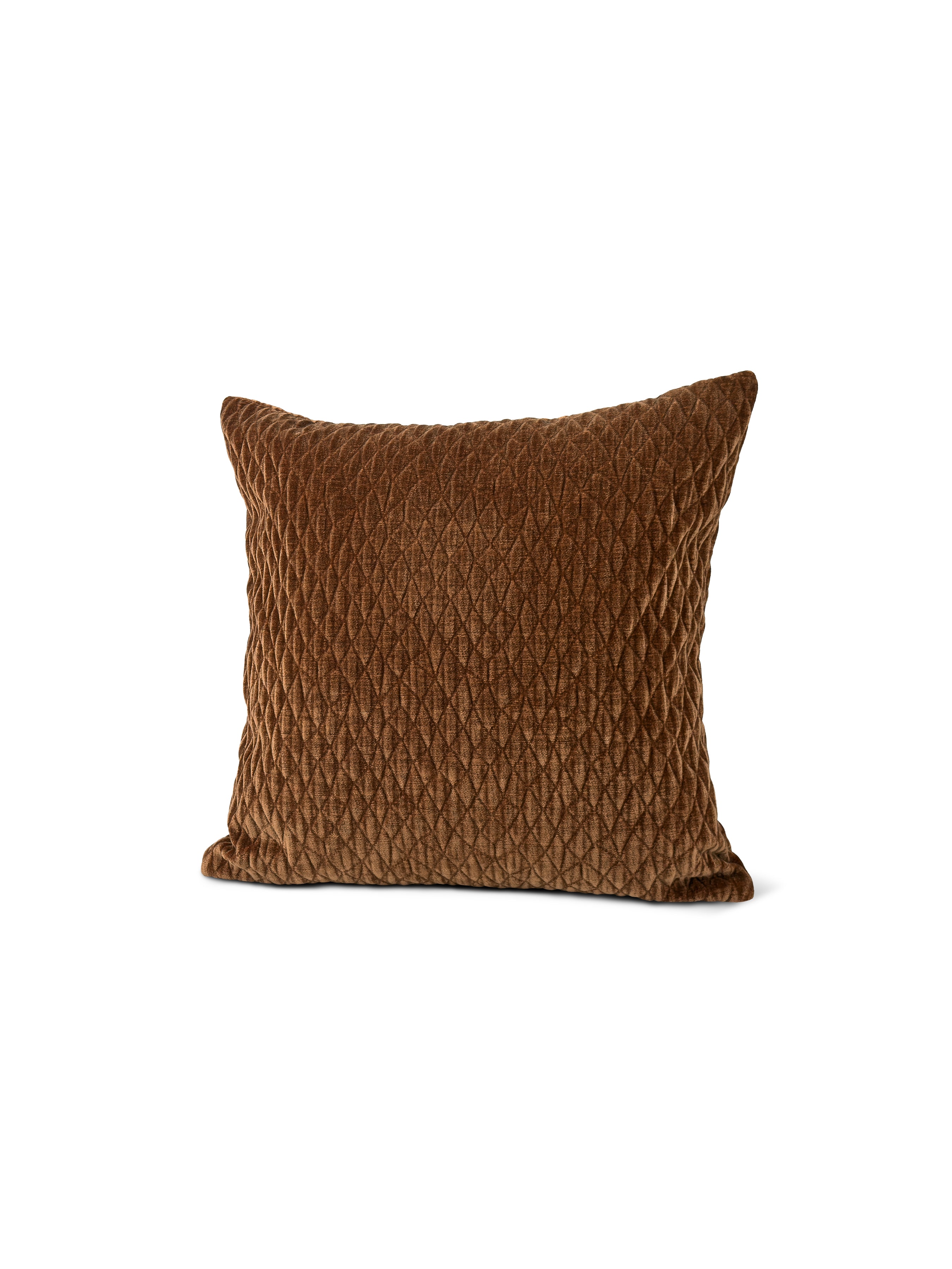 Set of 2 Extreme Lounging Quilted Chenille Burnt Orange Cushions 45 x 45cm - individual cushion front view