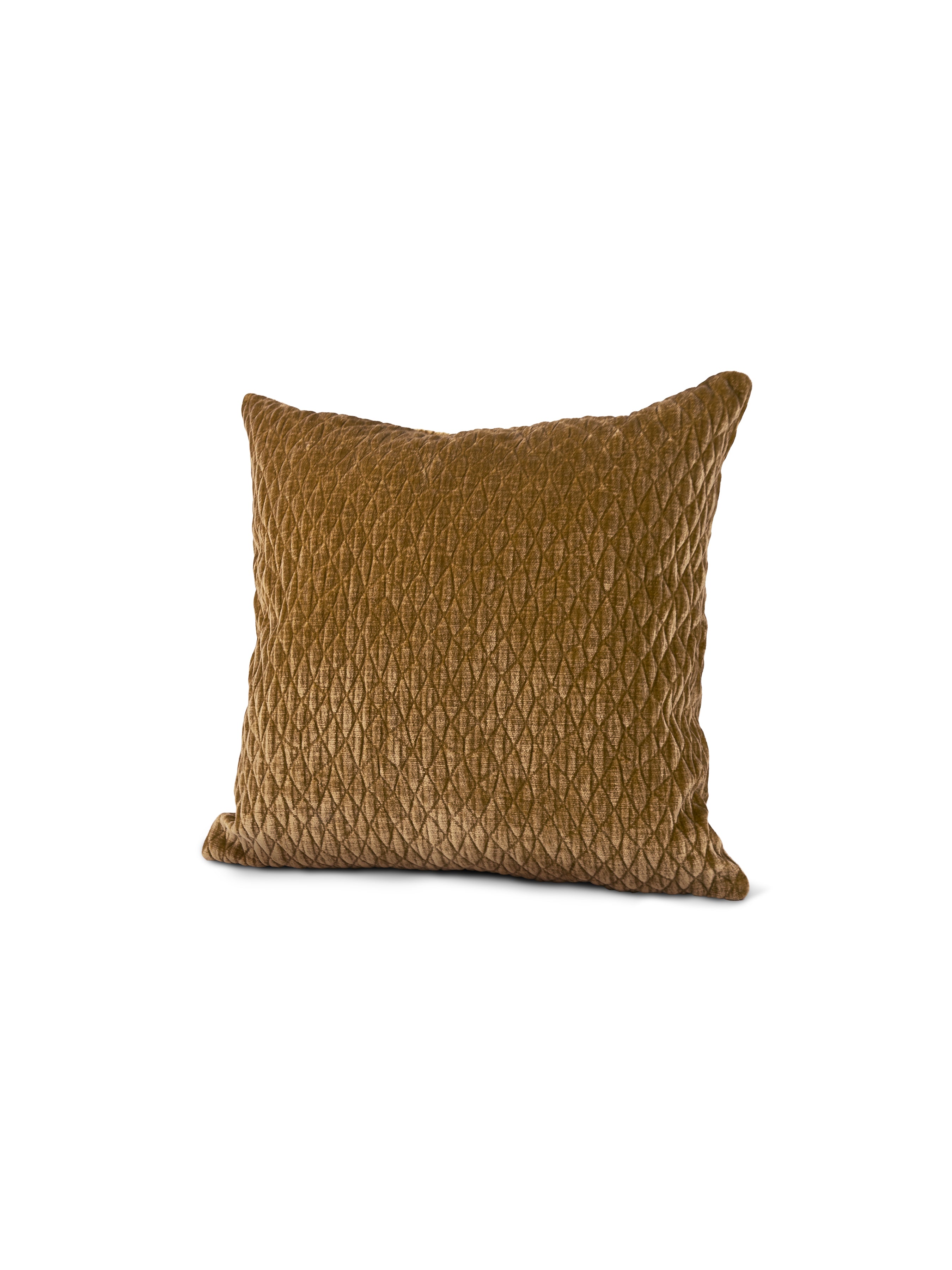 Set of 2 Extreme Lounging Quilted Chenille Ochre Cushions 45 x 45cm - individual cushion front view
