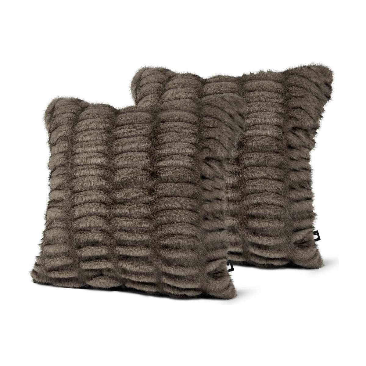 Set of 2 Fur Ridge Coco Square Cushions 45x45cm - twin pack