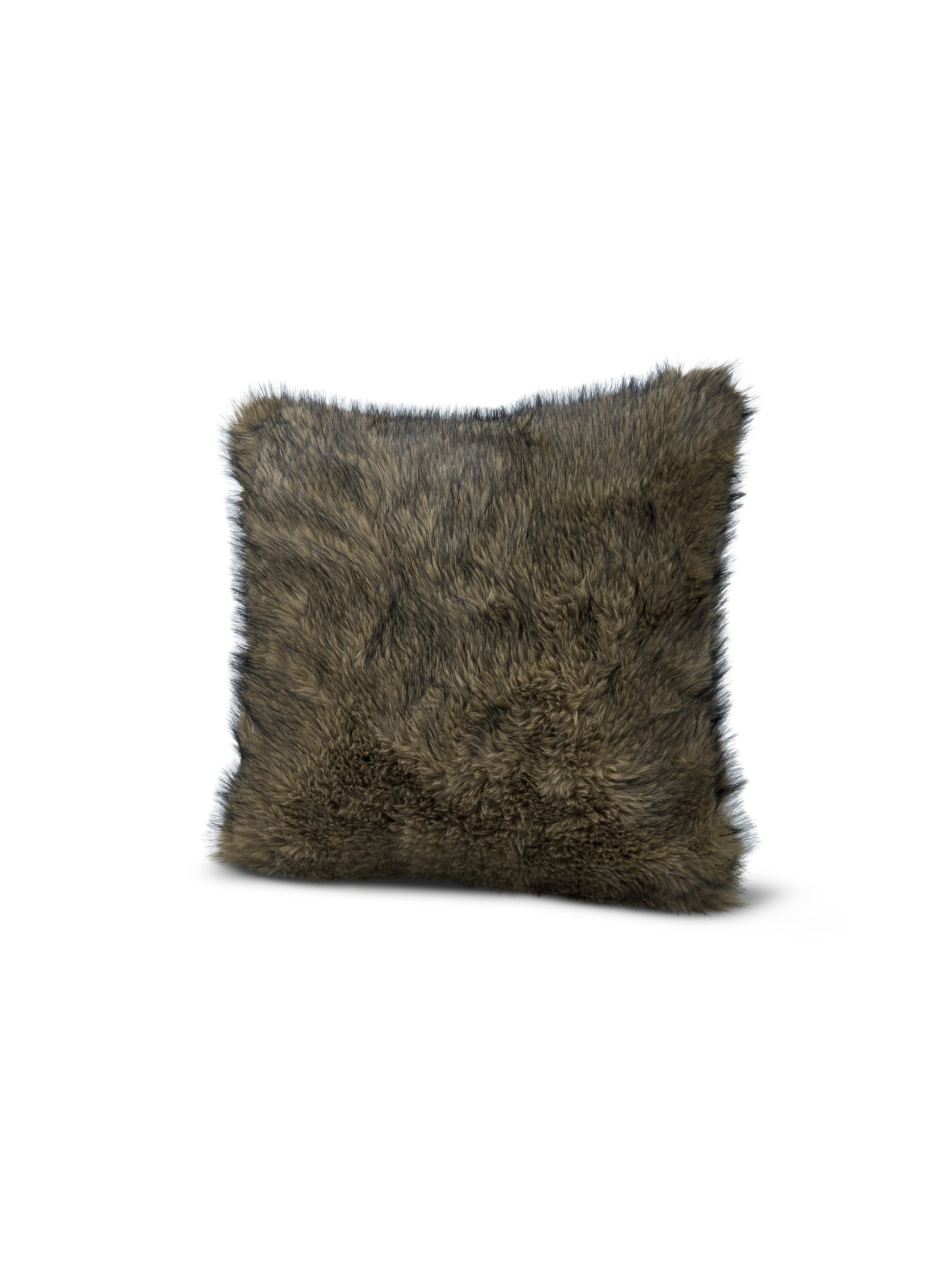 Set of 2 Extreme Lounging Lux Fur Tip Dye Mocha Cushions 45 x 45cm - individual cushion front view