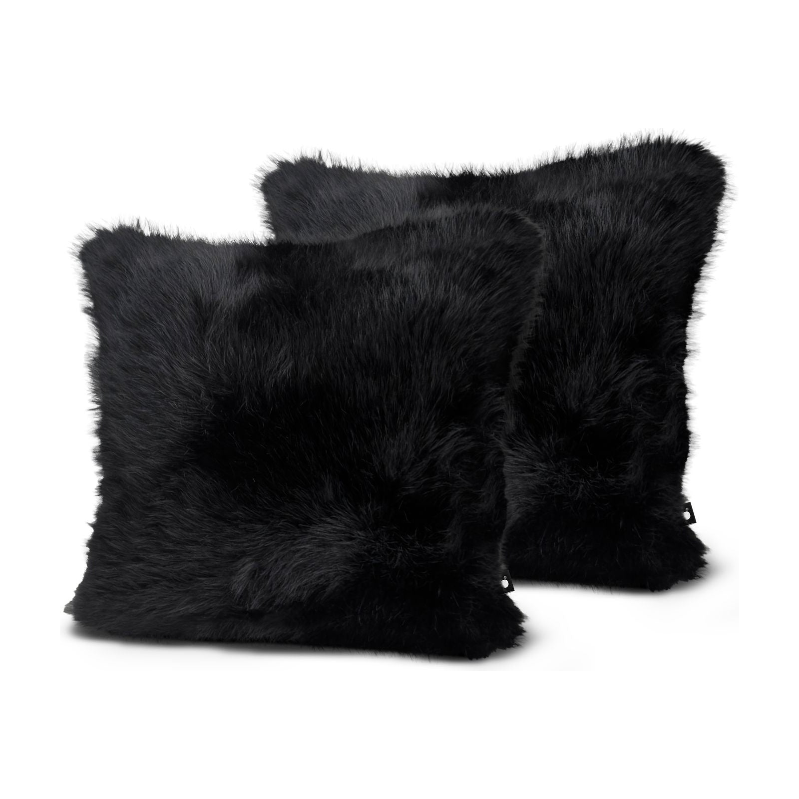 Set of 2 Lux Fur Midnight Square Cushions 45x45cm - twin pack