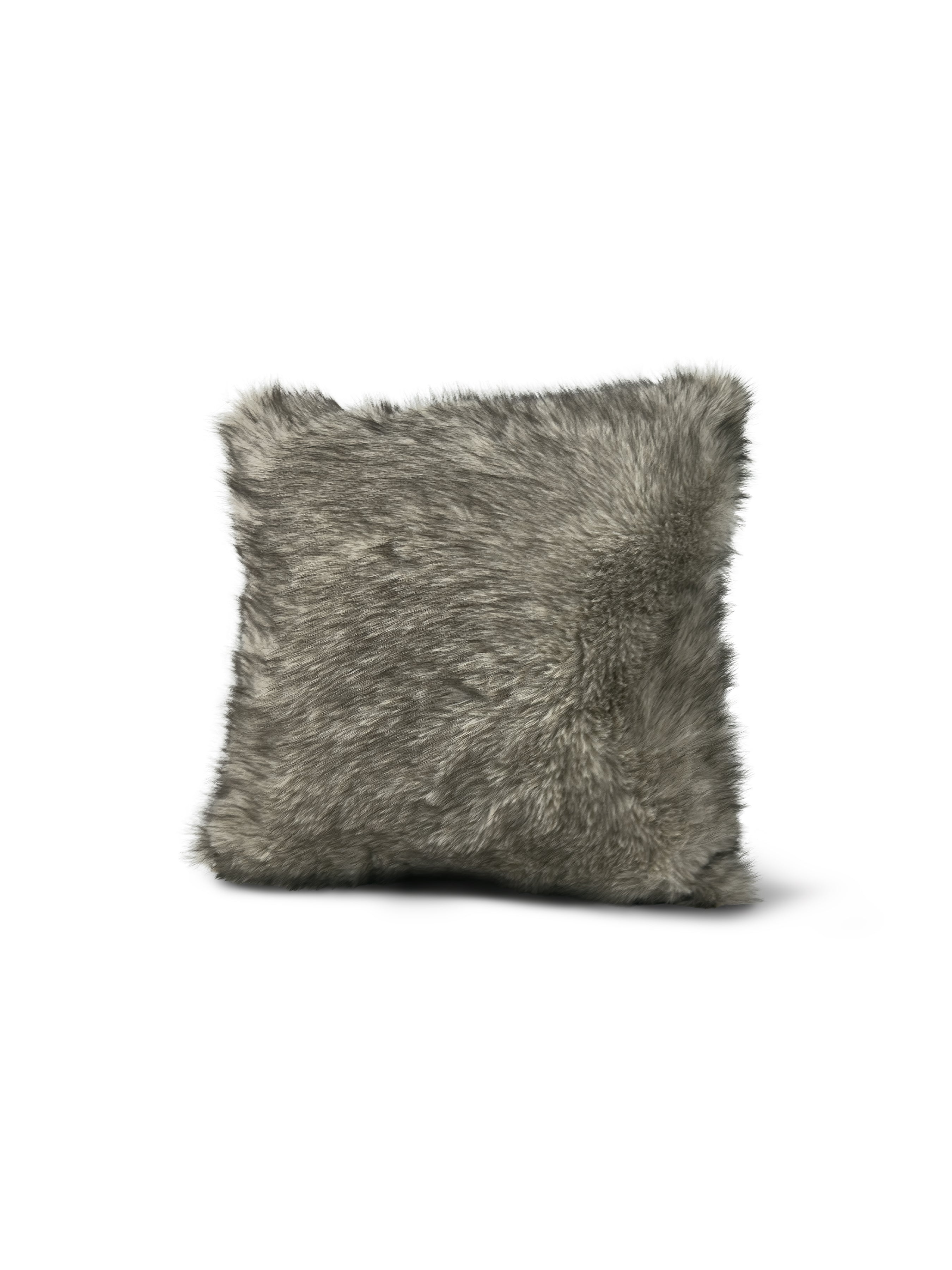 Set of 2 Extreme Lounging Lux Fur Tip Dye Ash Cushions 45 x 45cm - individual cushion front view