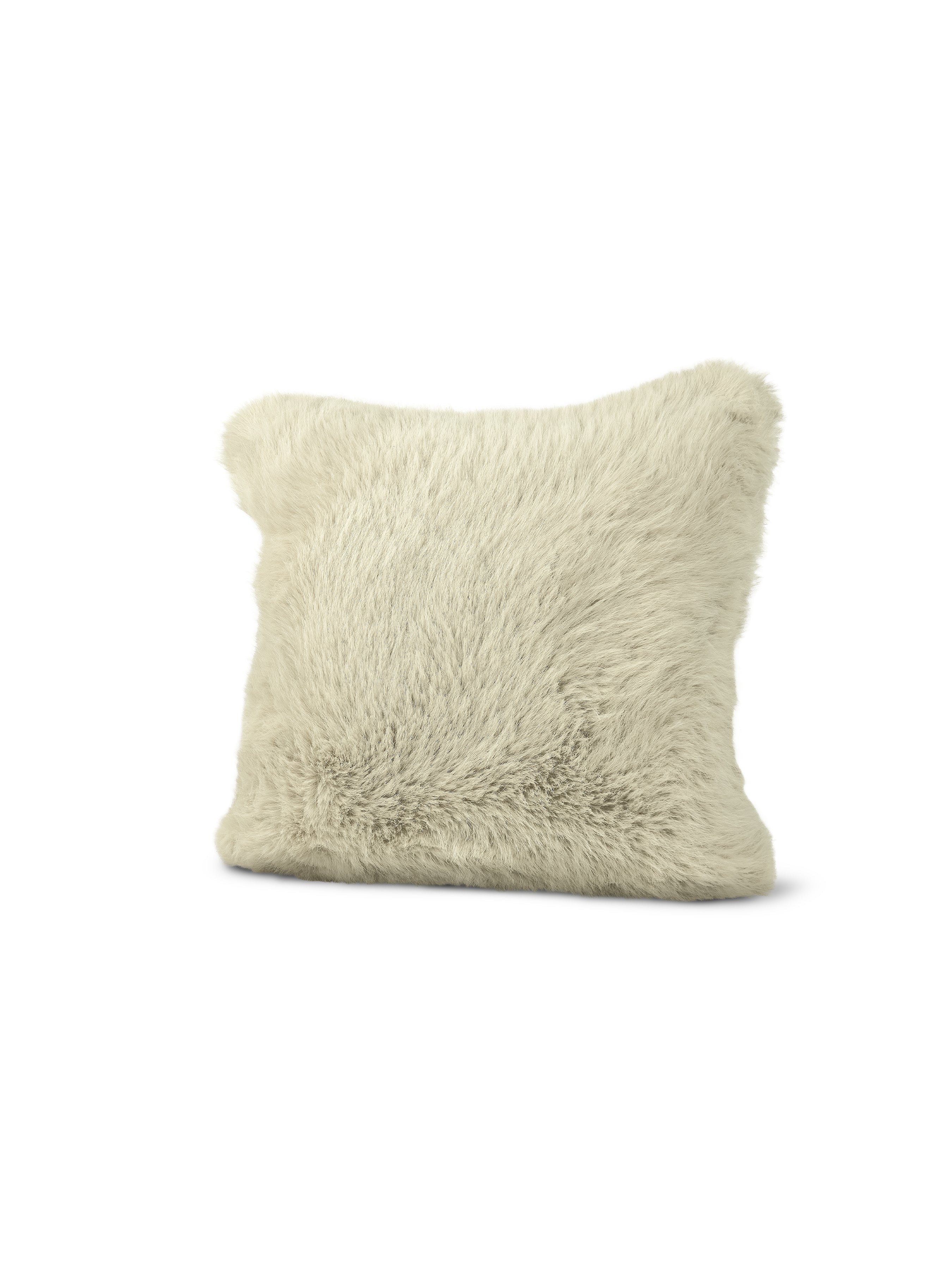 Set of 2 Extreme Lounging Lux Fur Ivory Cushions 45 x 45cm - individual cushion front view