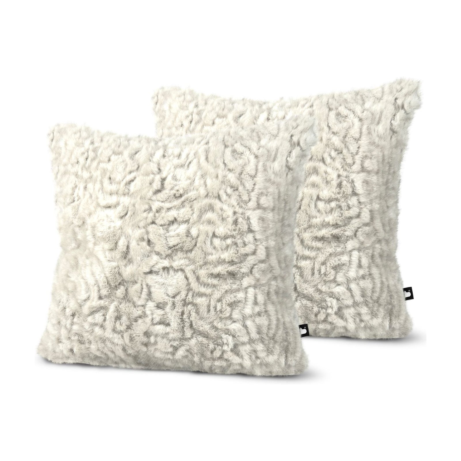 Set of 2 Fur Cloud Square Cushions 45x45cm - twin pack