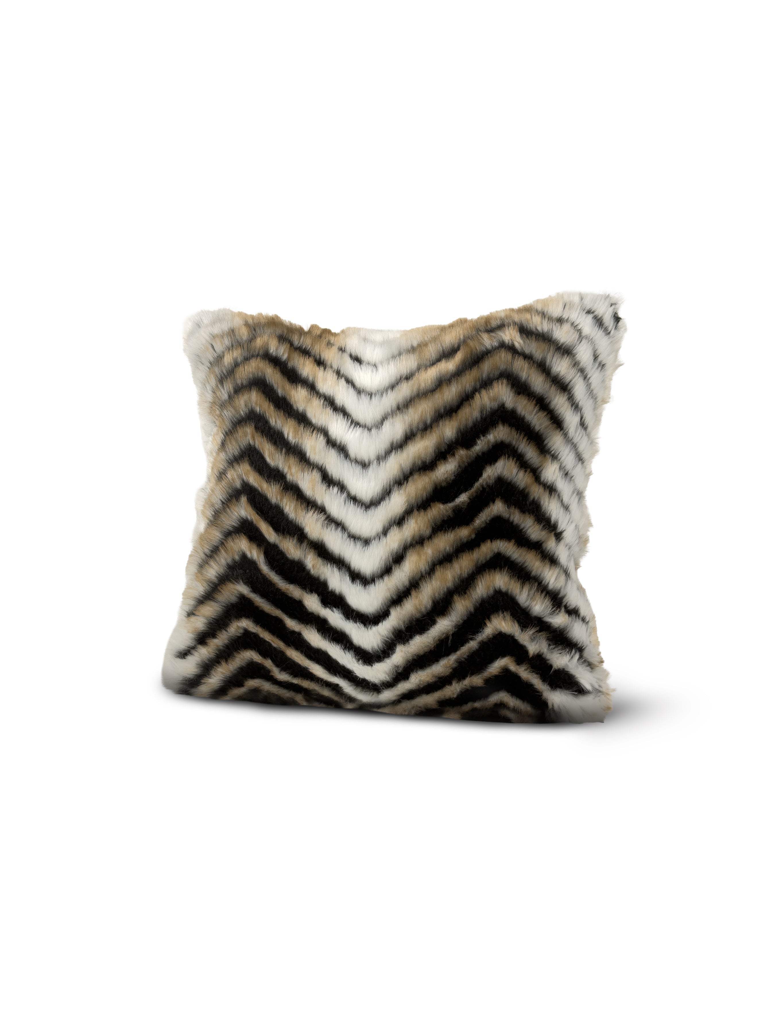 Set of 2 Extreme Lounging Fur Chevron Cushions 45 x 45cm - individual cushion front view