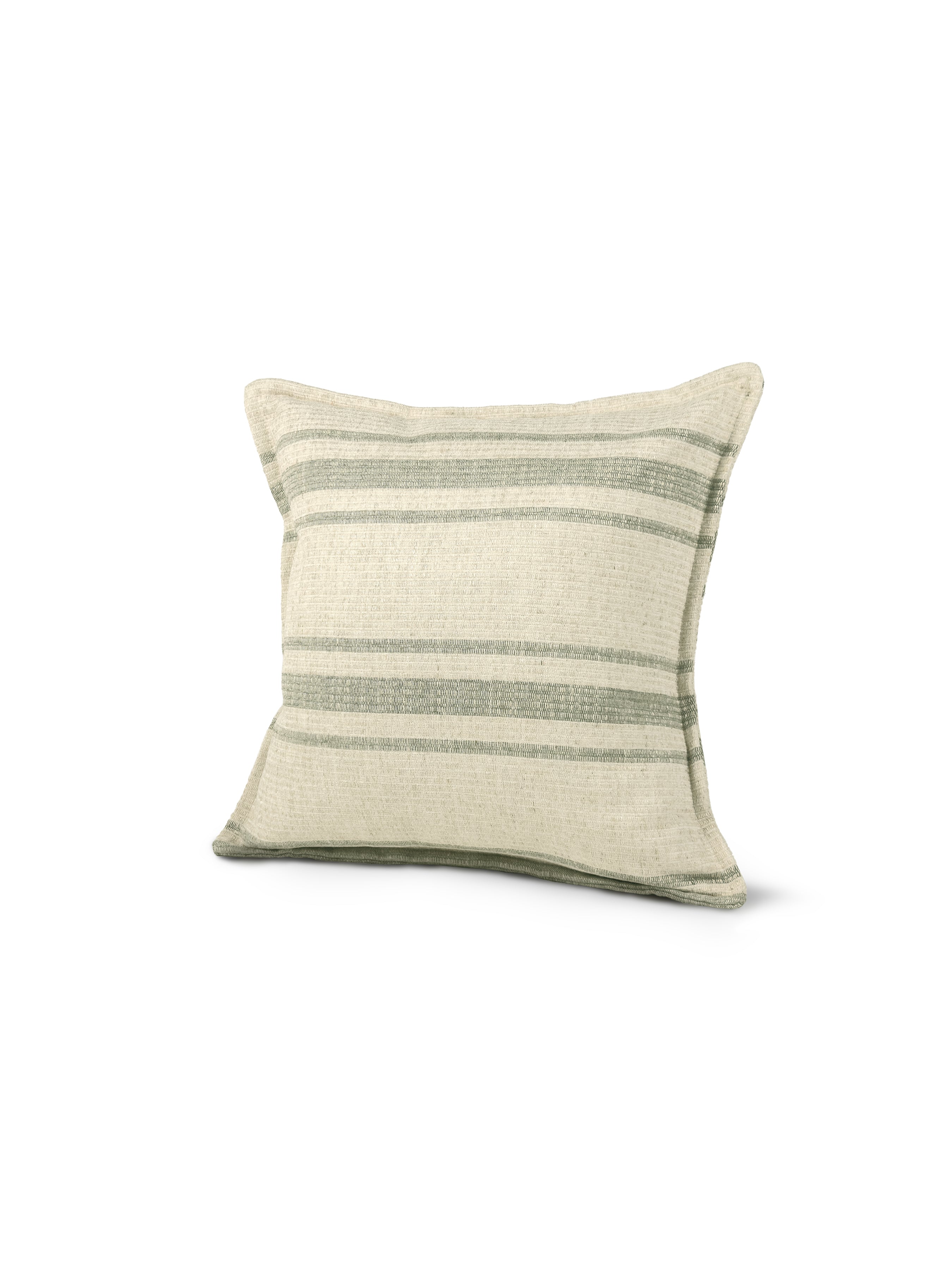 Set of 2 Extreme Lounging Harbour Stripe Green Cushions 43 x 43cm - individual cushion front view