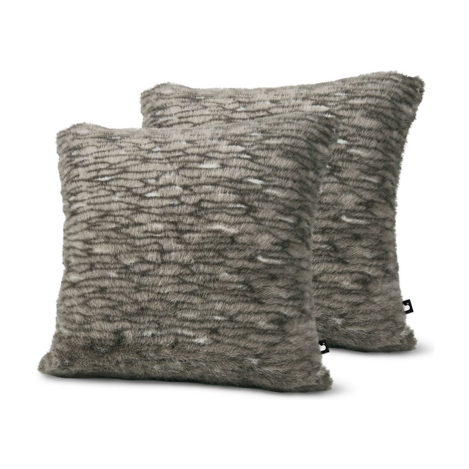 Set of 2 Fur Cobble Square Cushions 50x50cm - twin pack