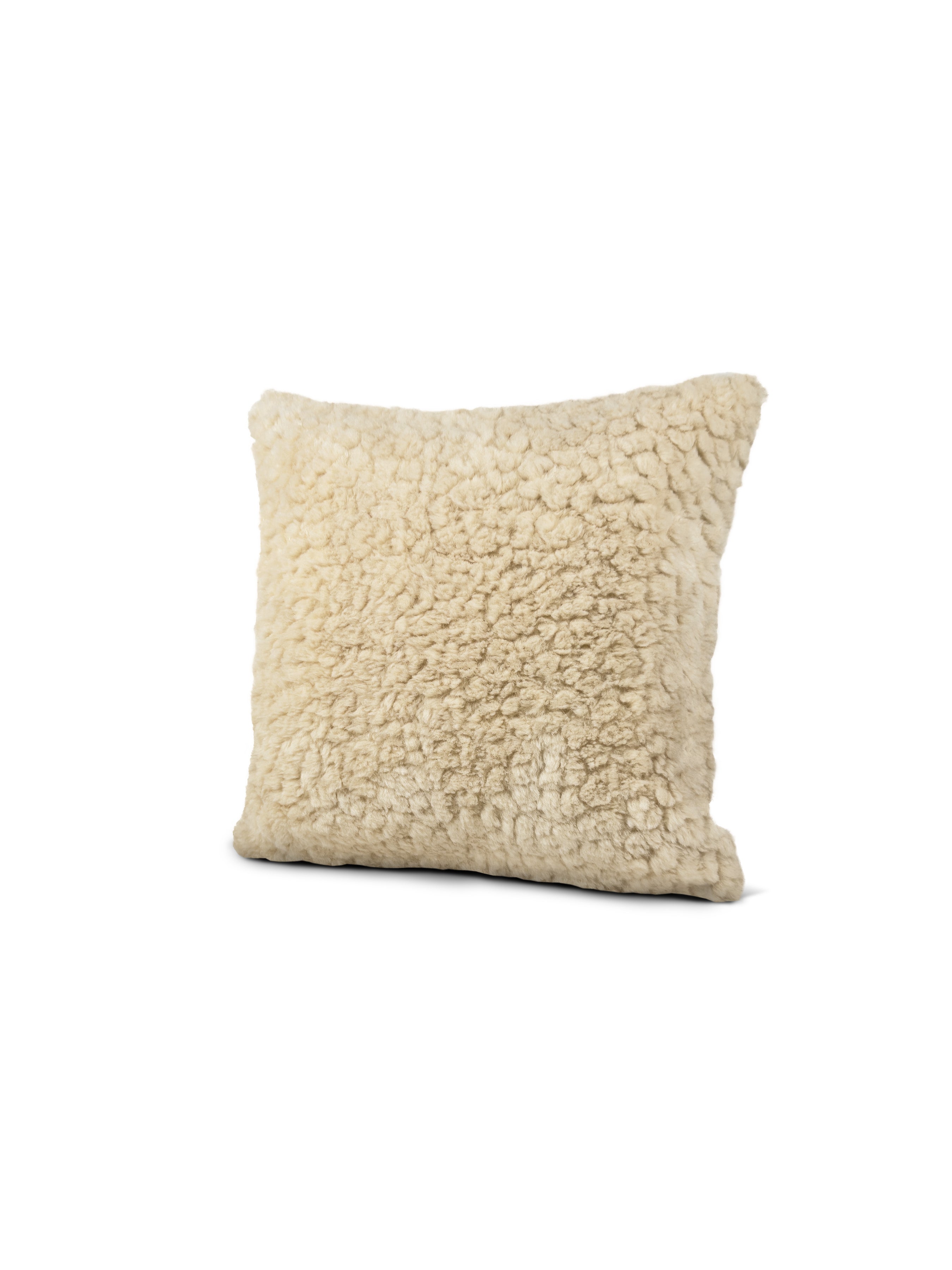 Set of 2 Extreme Lounging Fur Cozy Curl Ivory Cushions 50 x 50cm - individual cushion front view