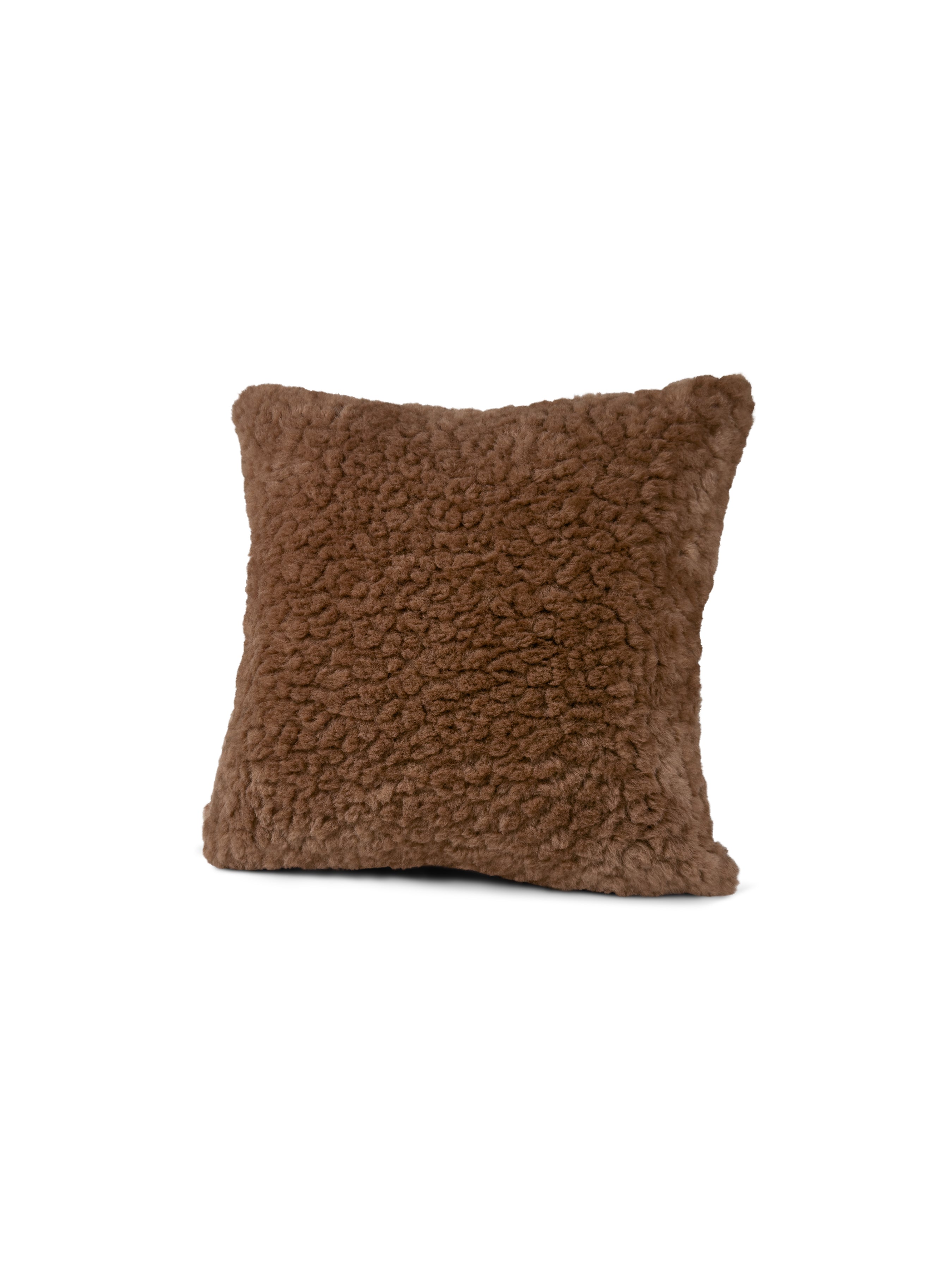 Set of 2 Extreme Lounging Fur Cozy Curl Terracotta Cushions 50 x 50cm - individual cushion front view