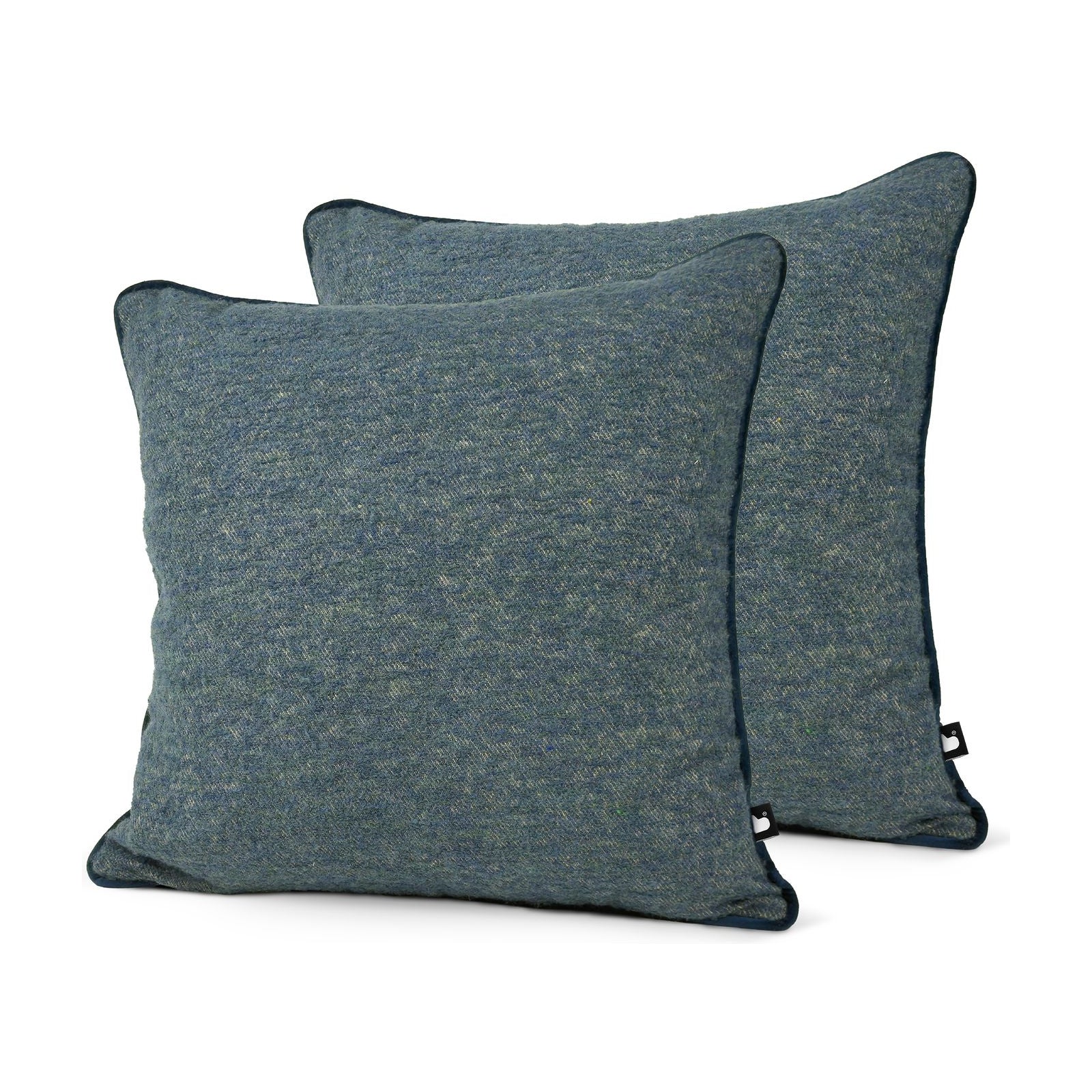 Set of 2 Wool Touch Denim Square Cushions 50x50cm - twin pack
