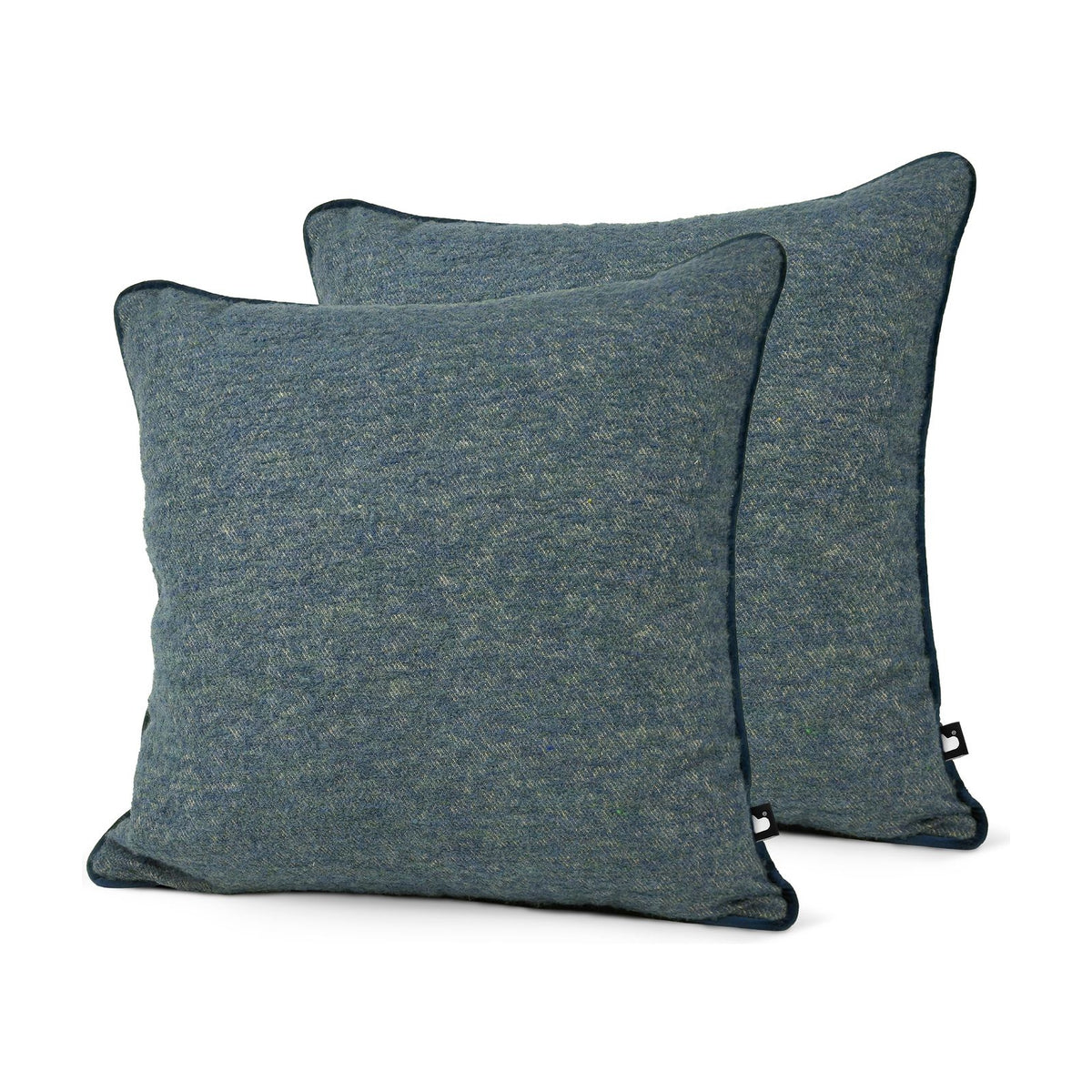 Set of 2 Wool Touch Denim Square Cushions 50x50cm - twin pack