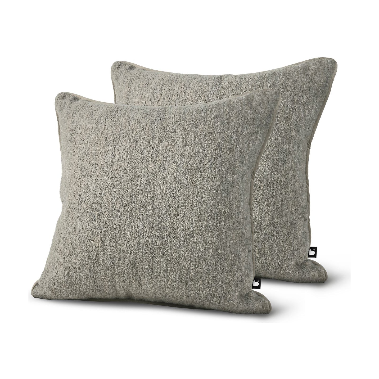 Set of 2 Wool Touch Oatmeal Square Cushions 50x50cm - twin pack