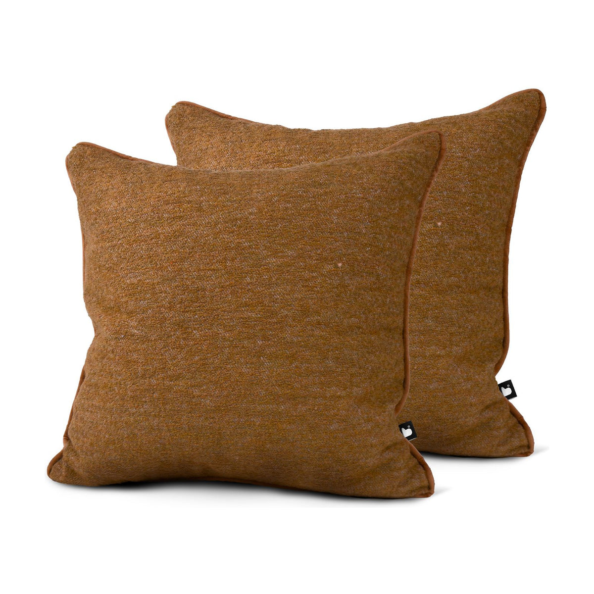 Set of 2 Wool Touch Mandarin Square Cushions 50x50cm - twin pack