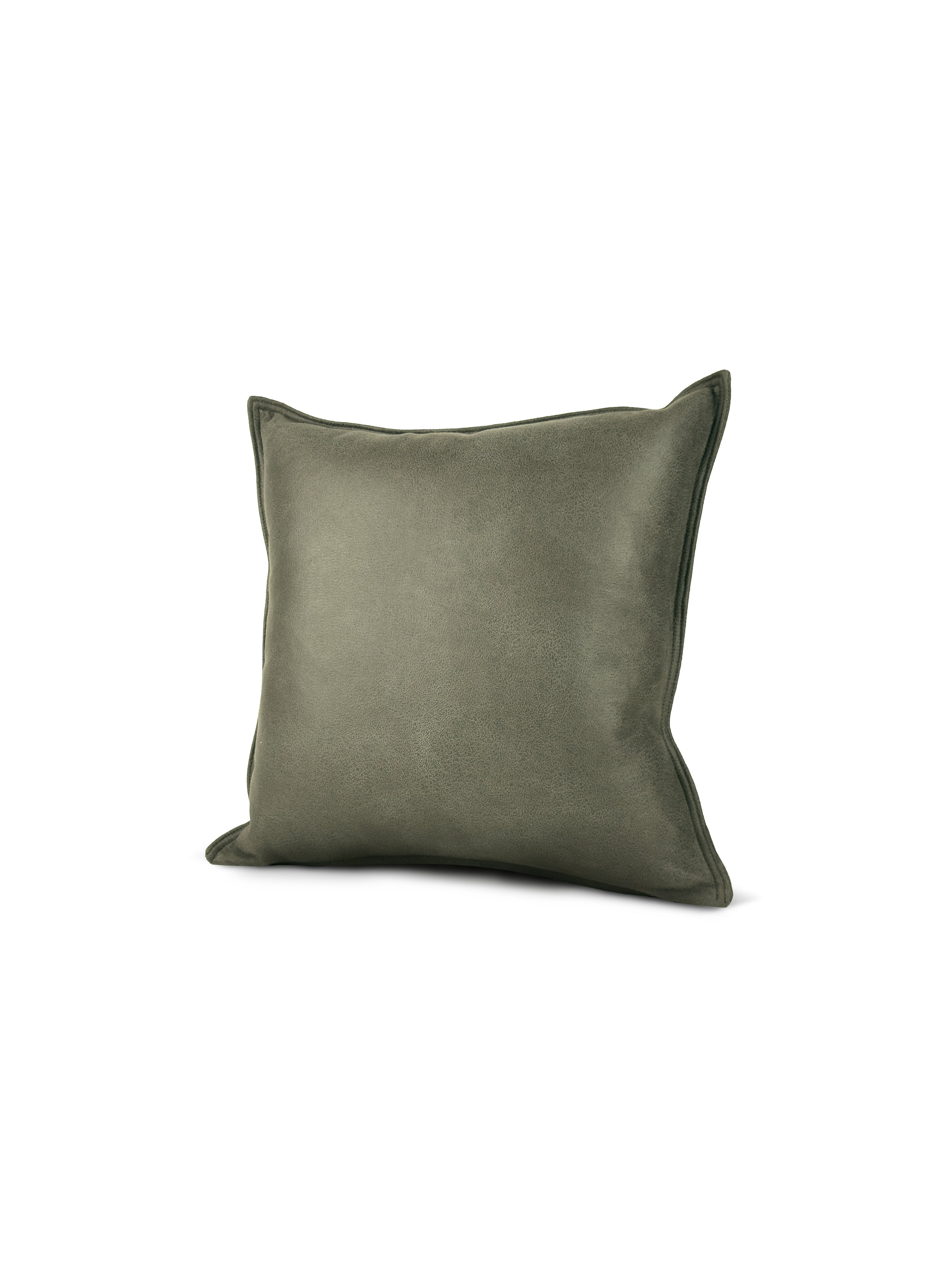 Set of 2 Extreme Lounging Lux Faux Leather Slate Cushions 50 x 50cm - individual cushion front view